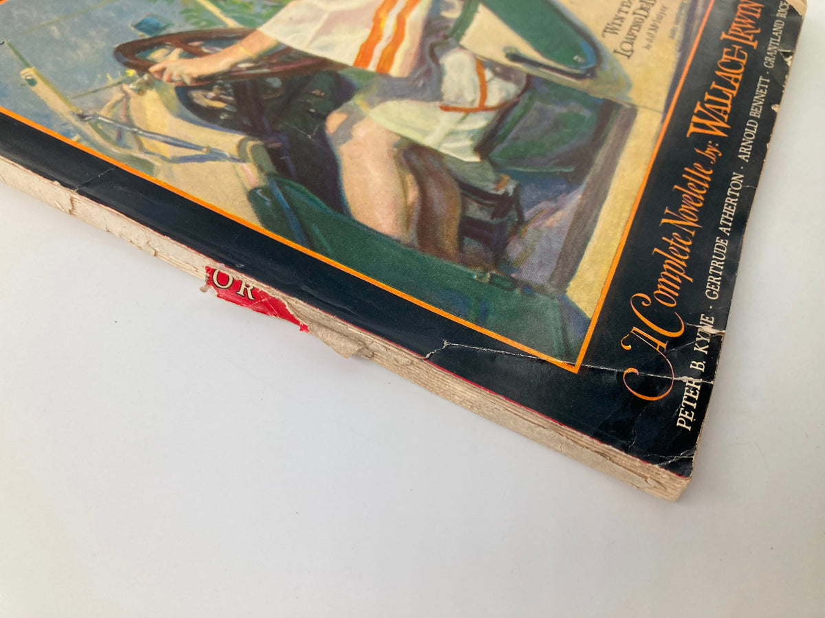 Side view of the VTG College Humor Magazine January 1928, highlighting minor wear and historical authenticity of the 'Winter Loafing Deluxe' edition.