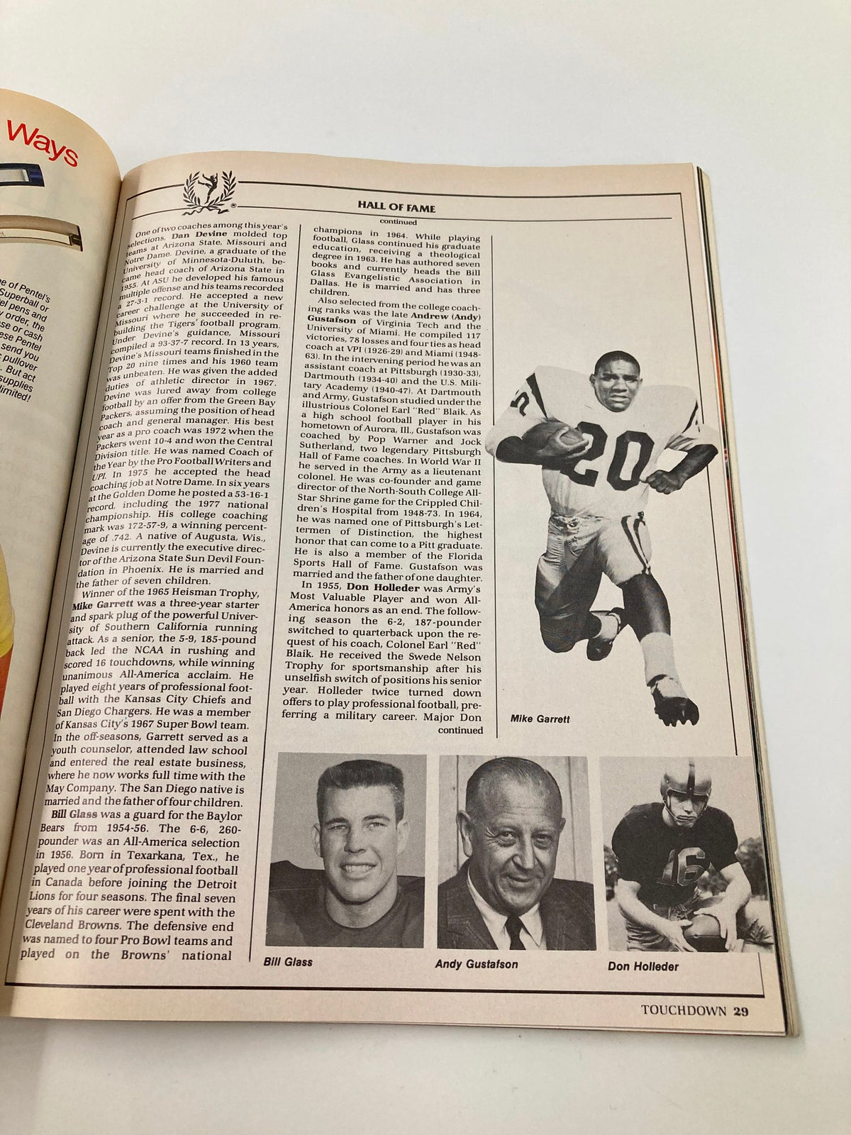September 21 1985 College Football Maryland vs West Virginia Official Program featuring the Hall of Fame section with Mike Garrett and a look at notable football alumni.