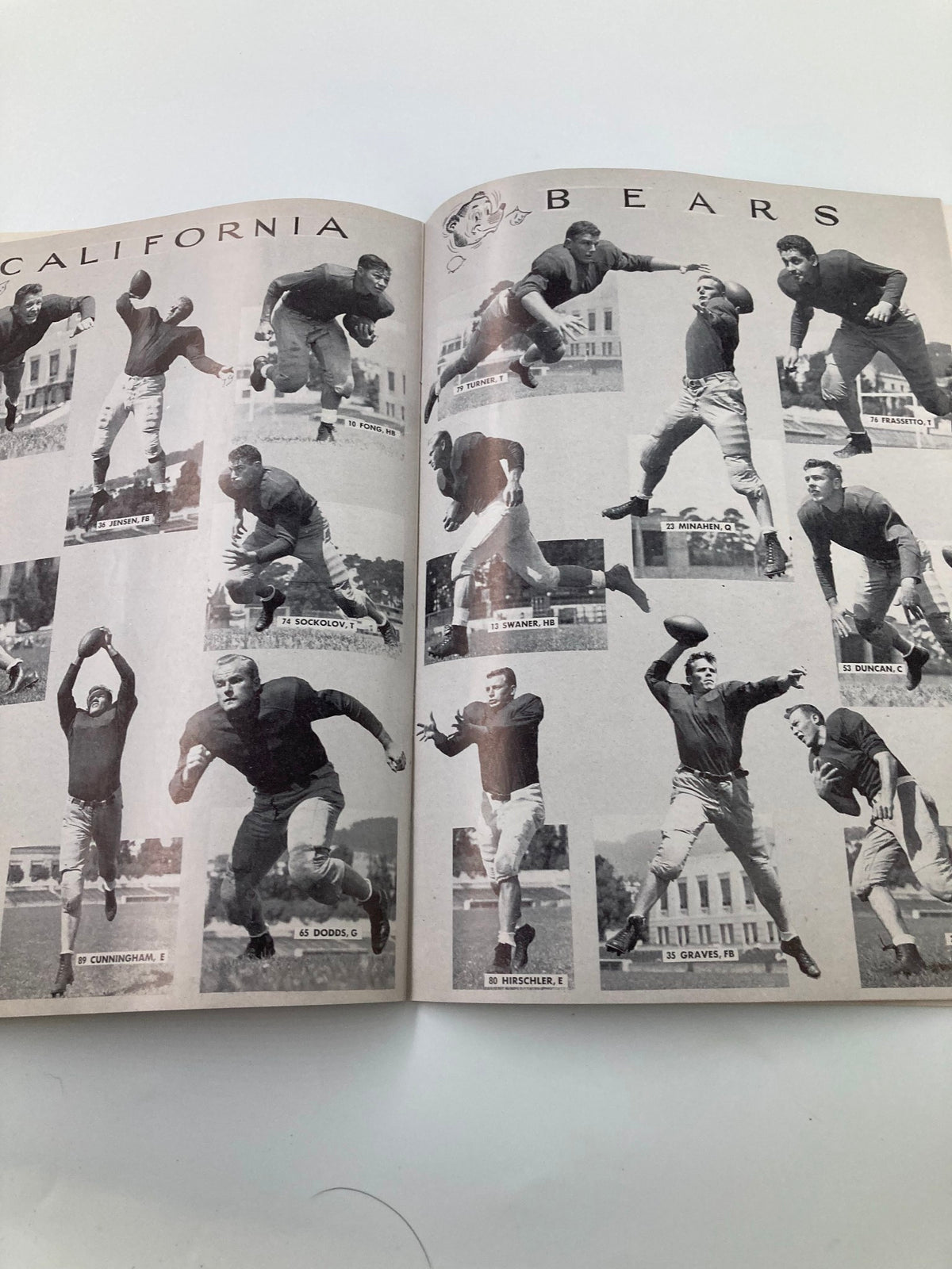 October 18, 1947 Football Official Program with black-and-white images of California Bears players in action, capturing the essence of mid-20th century college football.