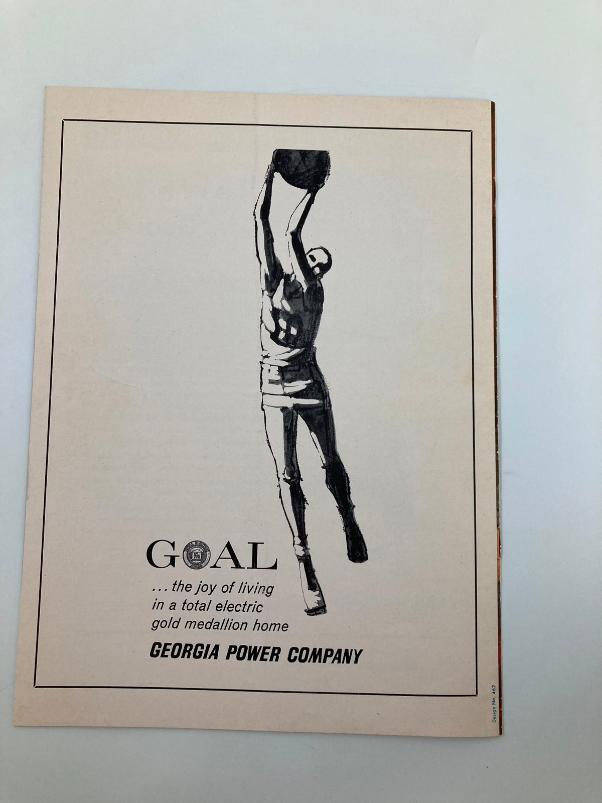 Advertisement page from the December 22 1965 Georgia Tech vs William & Mary Basketball Official Program promoting Georgia Power Company with a basketball illustration.