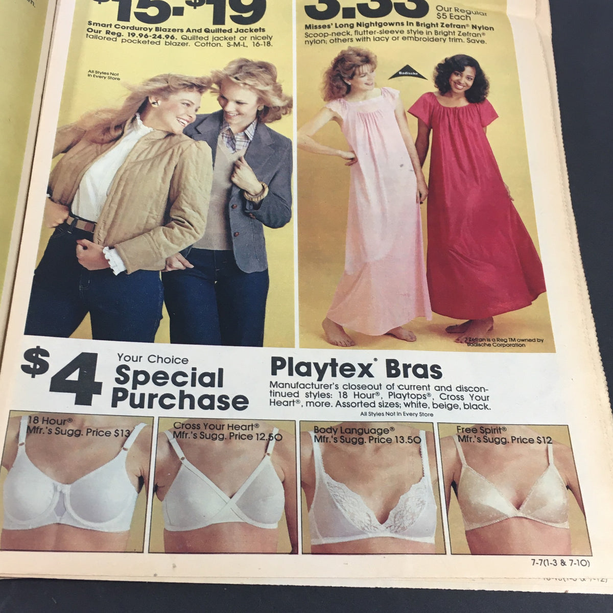 VTG Retro 1983 K-Mart Book of Bargains Sale Circular Advertising featuring Playtex Bras, showcasing multiple styles and pricing details.