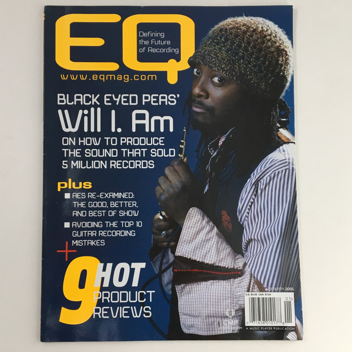EQ Recording Magazine January 2005 cover featuring Black Eyed Peas' Will I. Am, showcasing music industry insights and interviews.