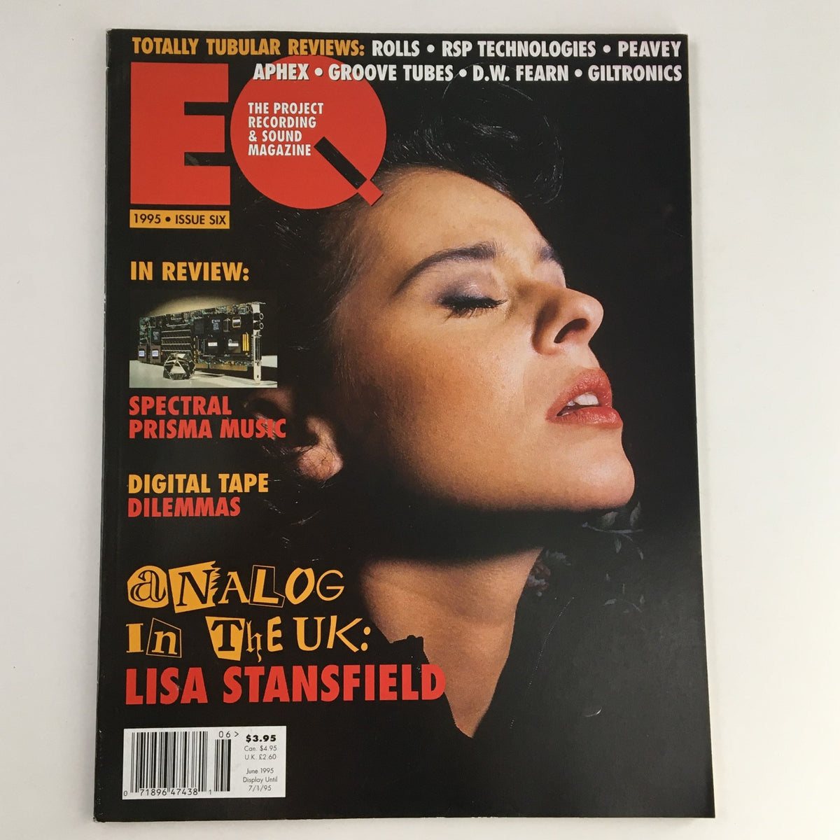 Cover of EQ Recording & Sound Magazine Volume 6 Issue 6 from June 1995 featuring Lisa Stansfield with a close-up image and bold text reading 'Analog In The UK: LISA STANSFIELD.'
