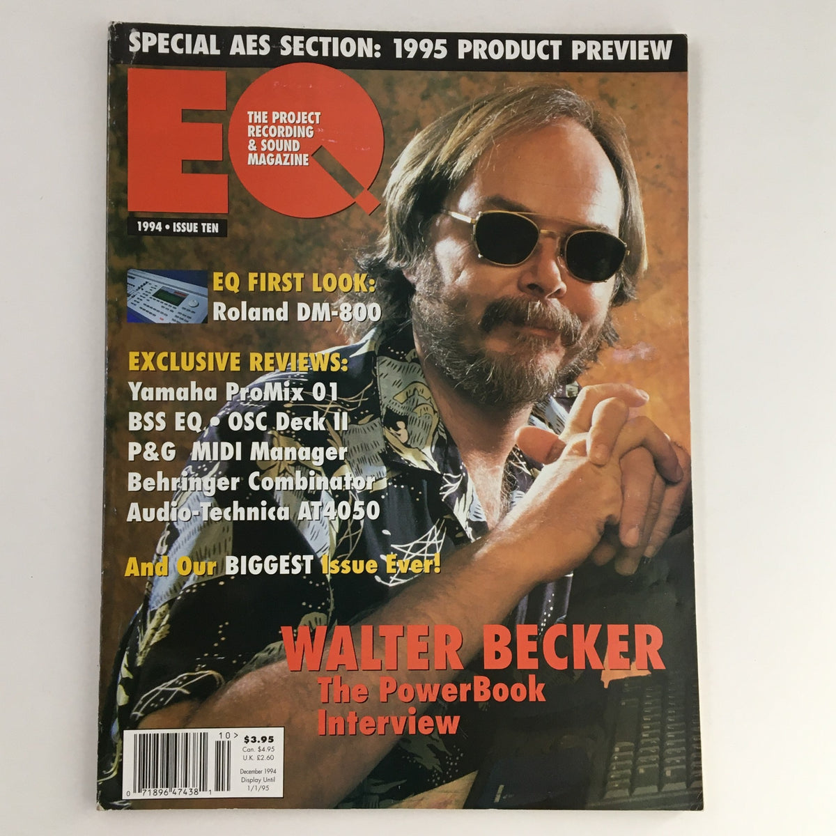 EQ Recording & Sound Magazine Vol 5 #10 December 1994 cover featuring Walter Becker, showcasing music production and sound engineering topics.