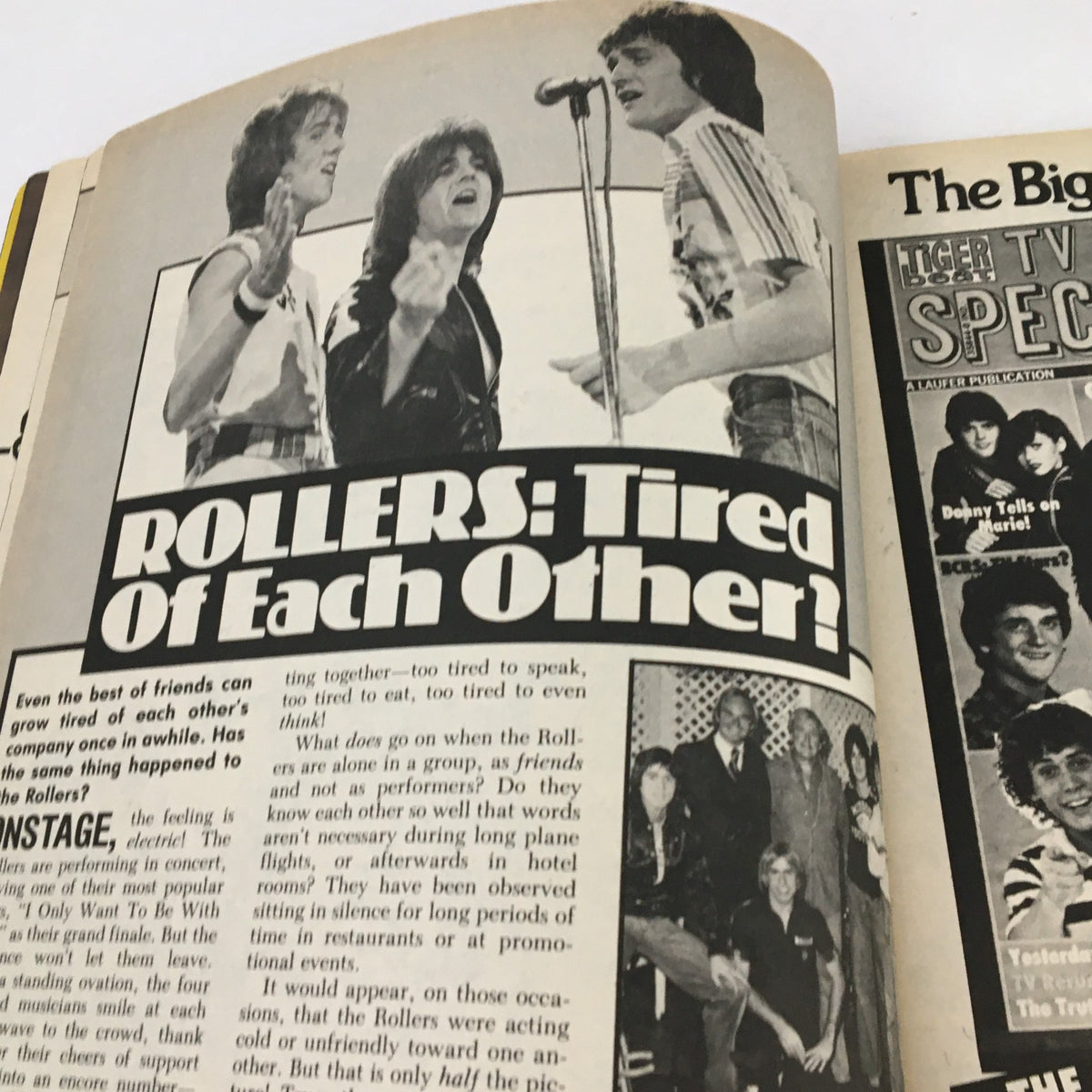 Tiger Beat Magazine July 1978 featuring an article titled 'ROLLERS: Tired Of Each Other?' discussing the dynamics of the band members.