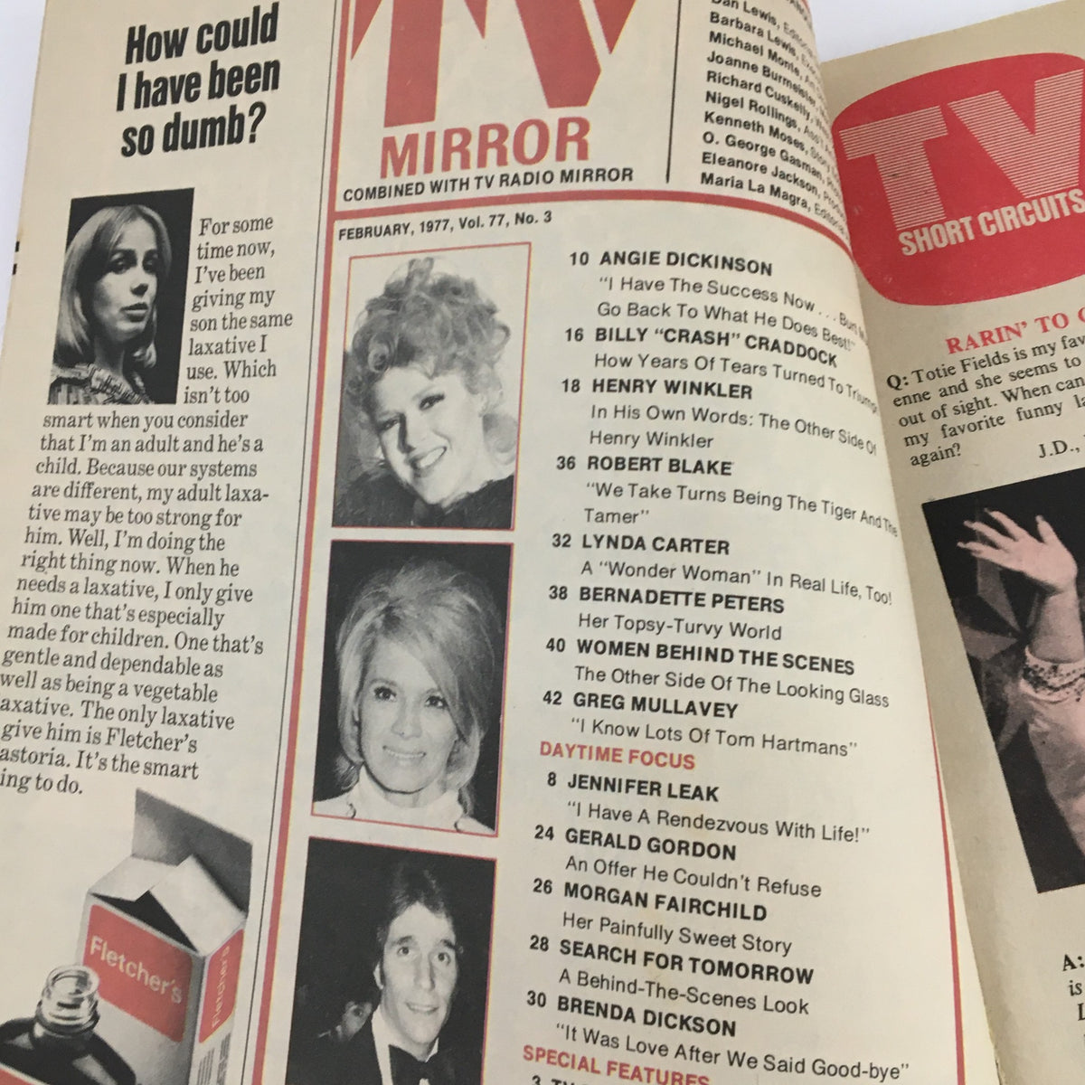 TV Mirror Magazine February 1977 Brenda Dickson, Henry Winkler No Label