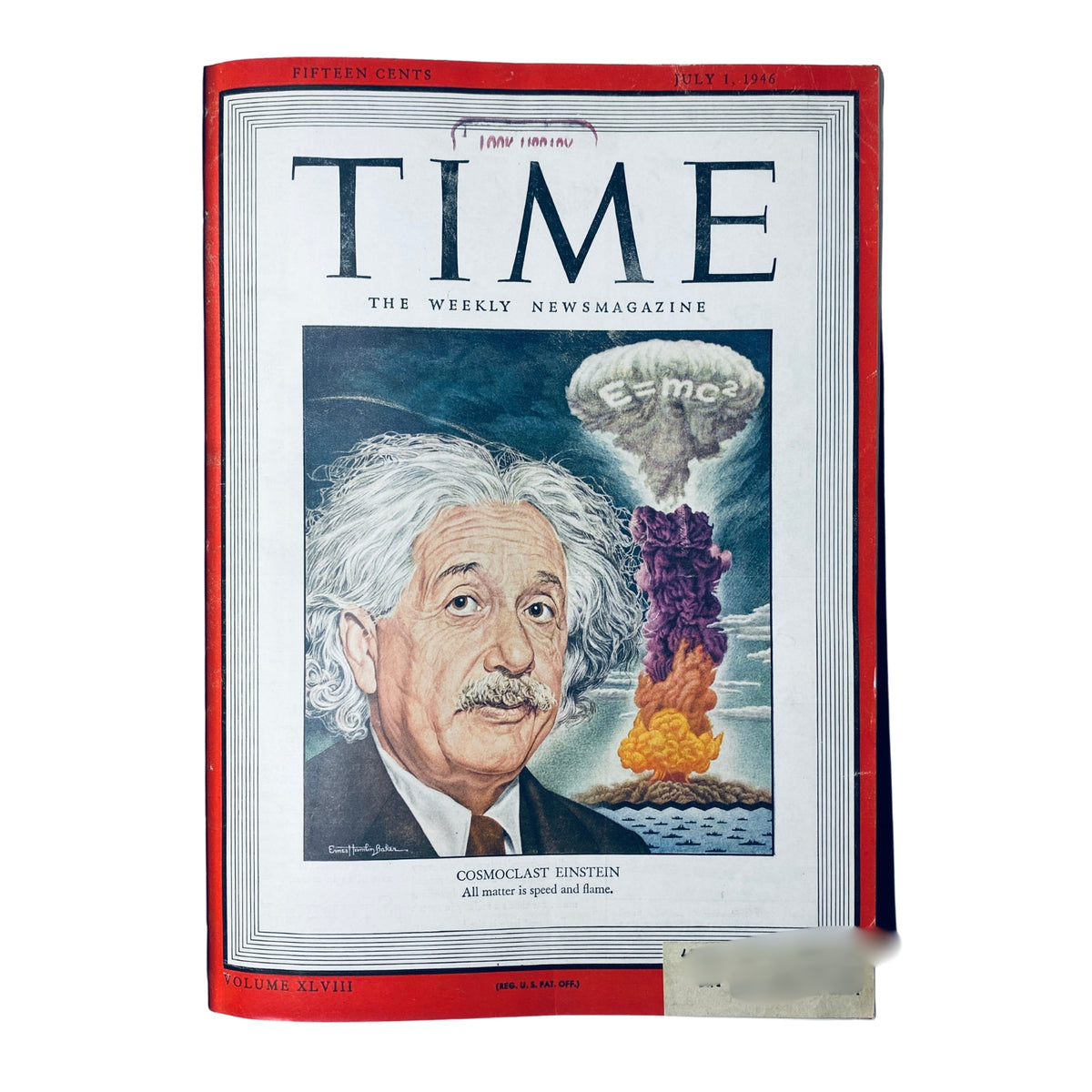 Cover of Time Magazine featuring Albert Einstein titled 'Cosmoclast Einstein' from July 1, 1946, part of the Time Magazine Library Bound July 8, 1946 - September 30, 1946 collection.