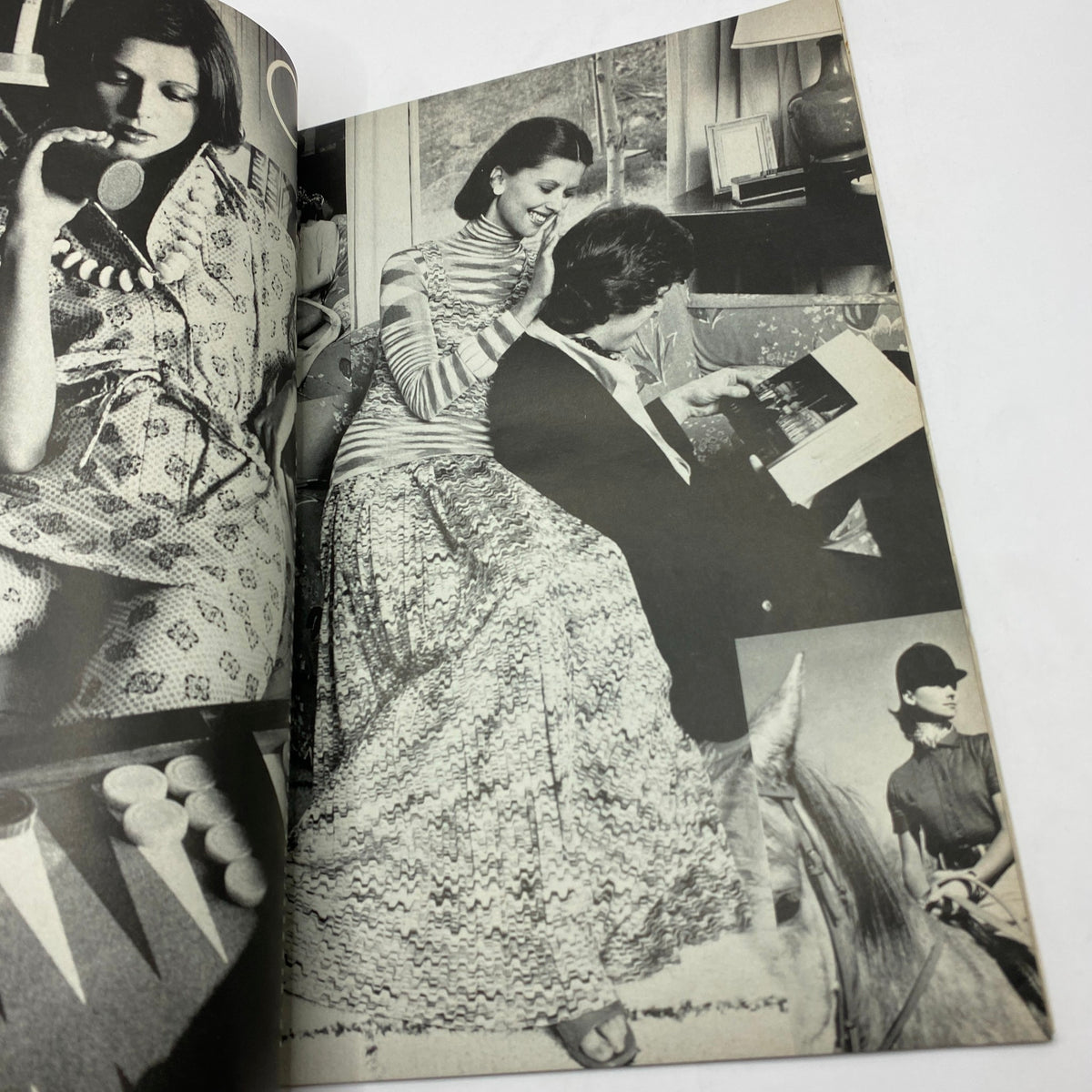 Interior pages of VTG Vogue Magazine March 15 1972 featuring models in 1970s fashion styles and scenes, showcasing the work of renowned photographer Gianni Penati.