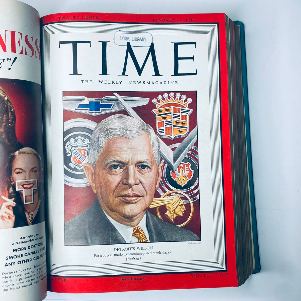 Interior page of 'Time Magazine' dated January 24, 1949, featuring Charles E. Wilson.
