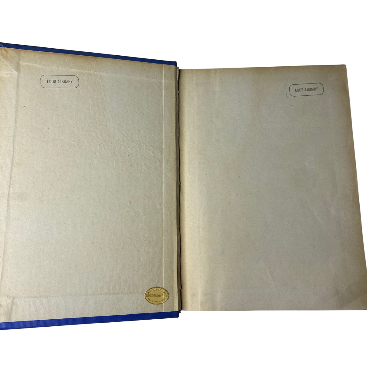 Interior pages of Time Magazine Library Bound Weekly April 5, 1948 - June 28, 1948, showing blank pages with library inserts.