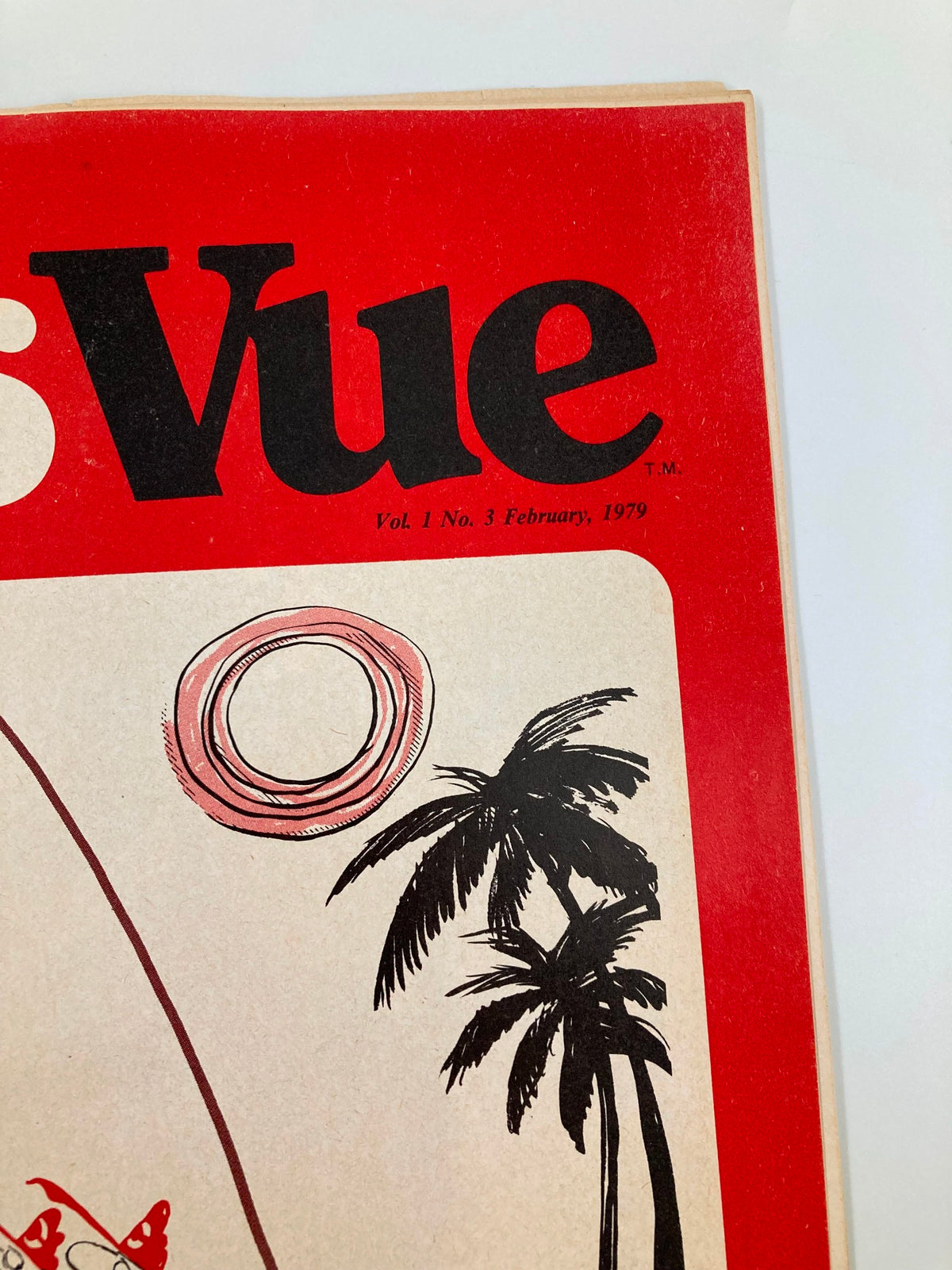 Close-up view of the February 1979 Reds Vue Spring Training Opens Official Magazine cover, highlighting its vintage design.