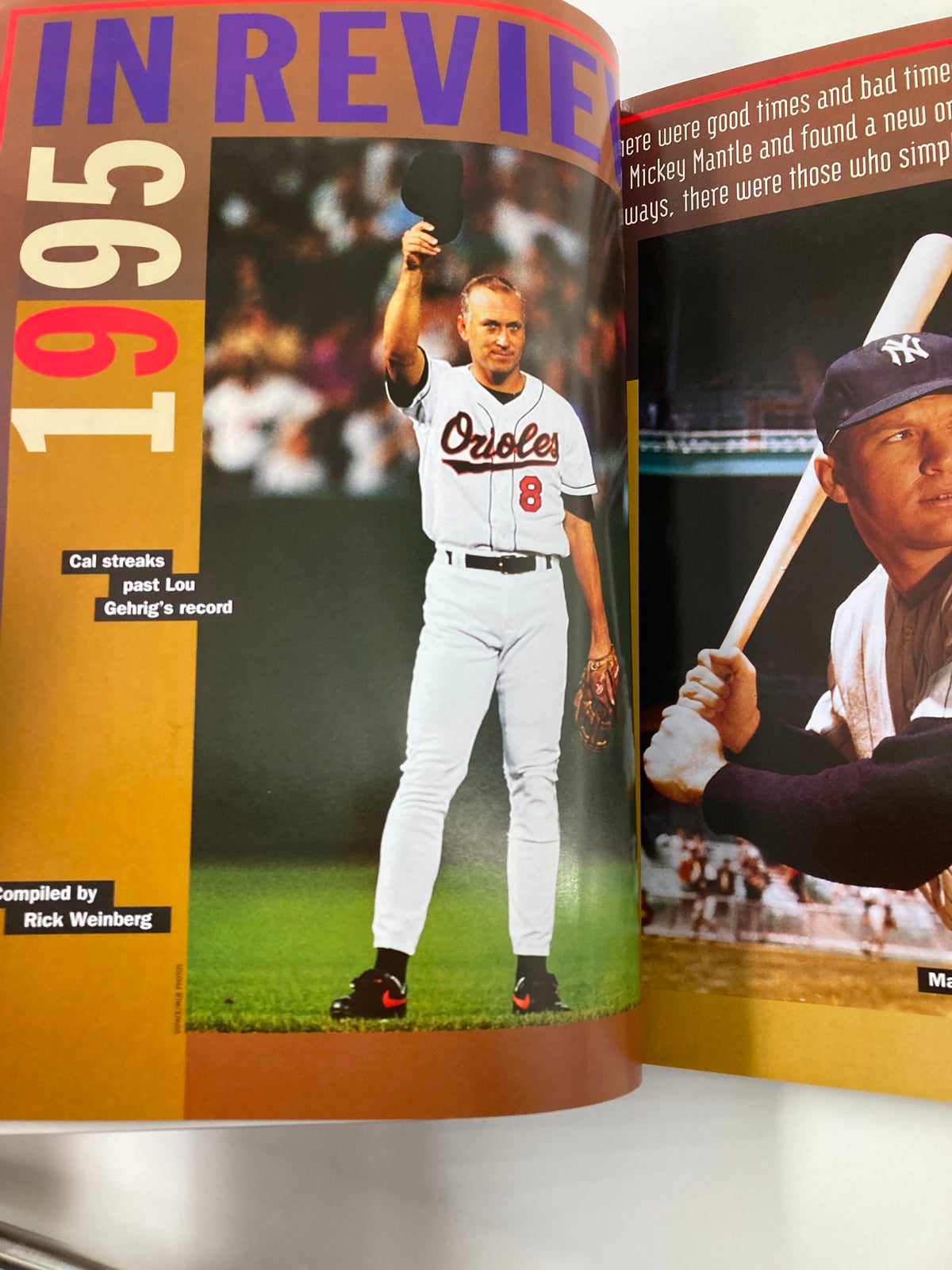 1995 MLB Atlanta Braves vs Cleveland Indians Official Souvenir Scorebook featuring an image of Cal Ripken Jr. on the field, highlighting significant moments in baseball history.