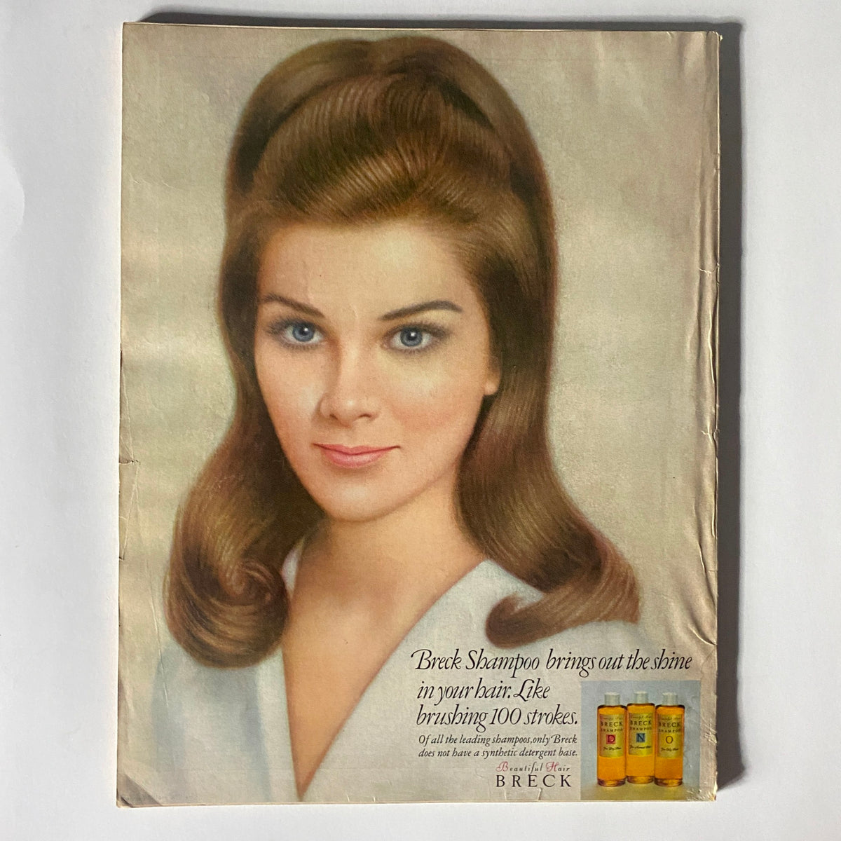 VTG Vogue Magazine March 15 1967 - Lauren Hutton featuring an advertisement for Breck Shampoo with a model showcasing shiny hair.