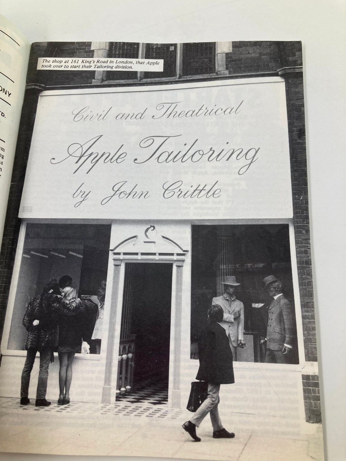 Photo of the Apple Tailoring shop at 161 King's Road in London featured in The Beatles Book Monthly Magazine May 1988 No. 145.