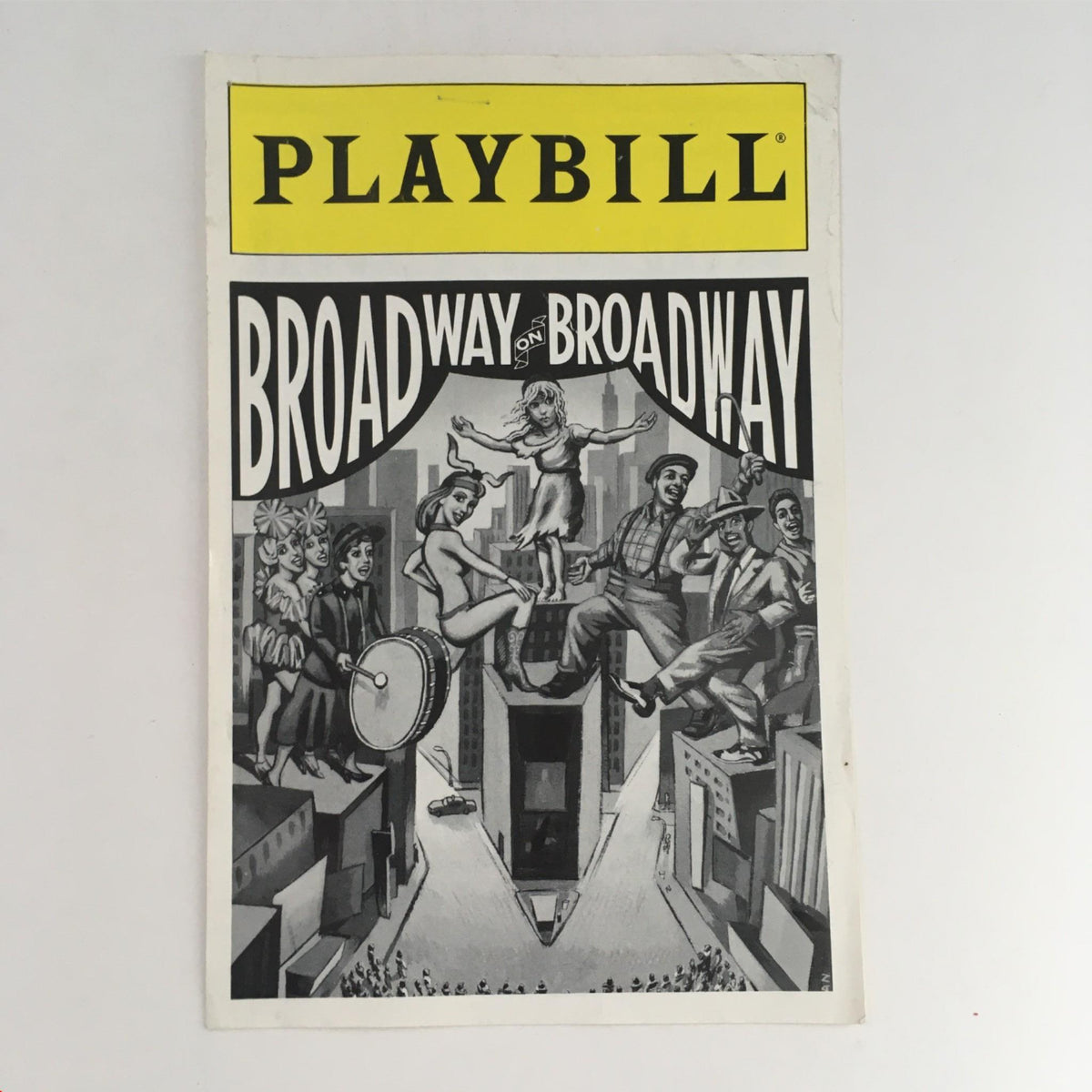 Cover of the 1992 Playbill for Broadway on Broadway featuring vibrant artwork and a classic design.