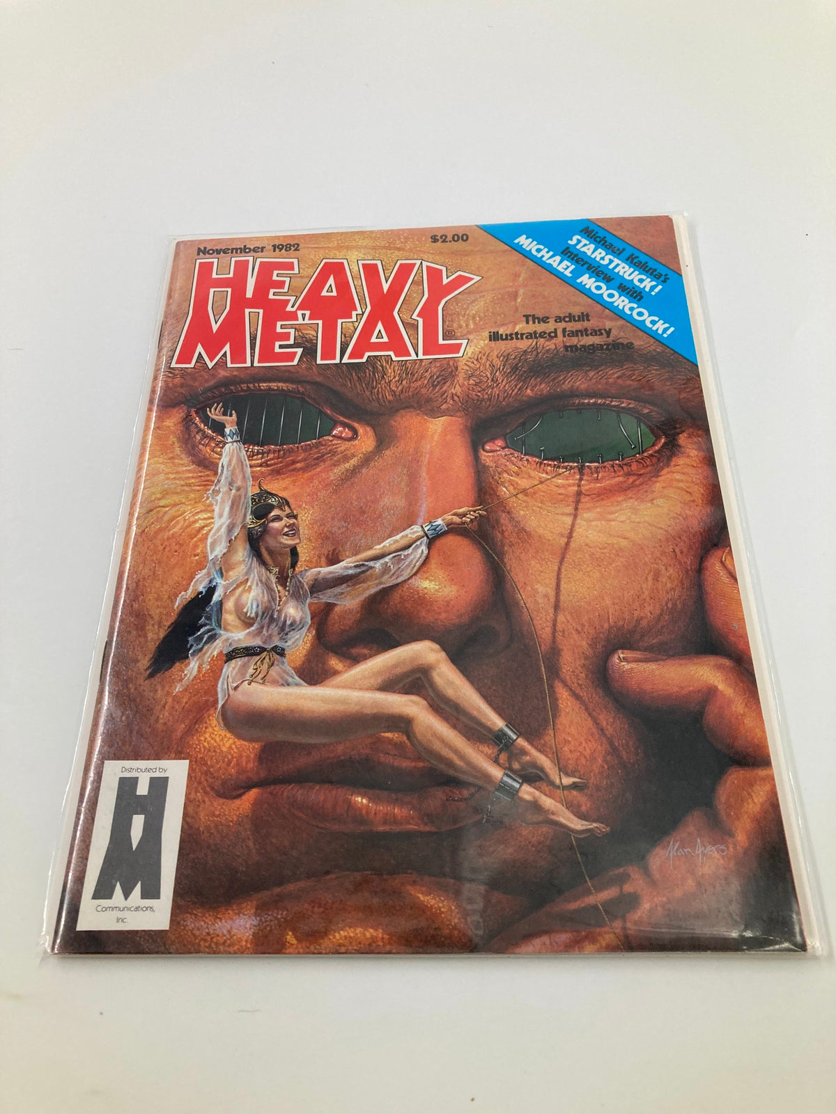 Near mint condition cover of Heavy Metal Magazine November 1982 with stunning imagery and the title 'The Voyage of Those Forgotten'.