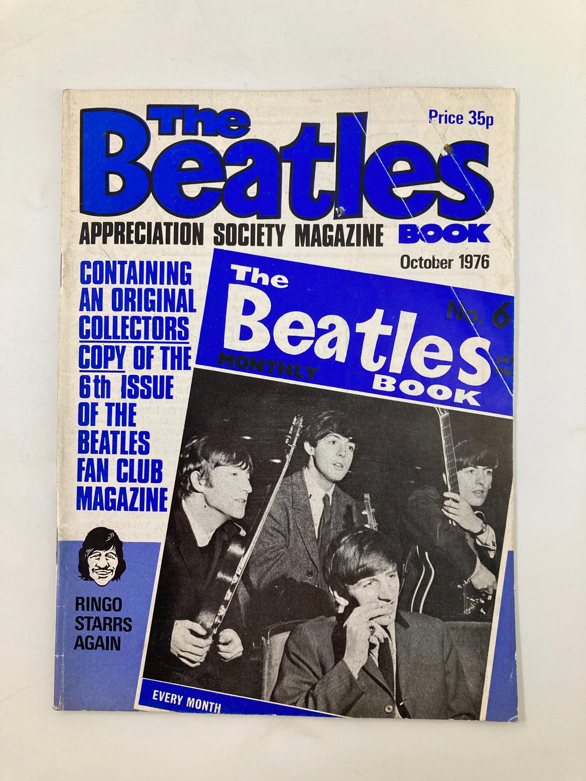 Cover of The Beatles Book Monthly Magazine October 1976 #6 featuring Ringo Starr with a vintage design.