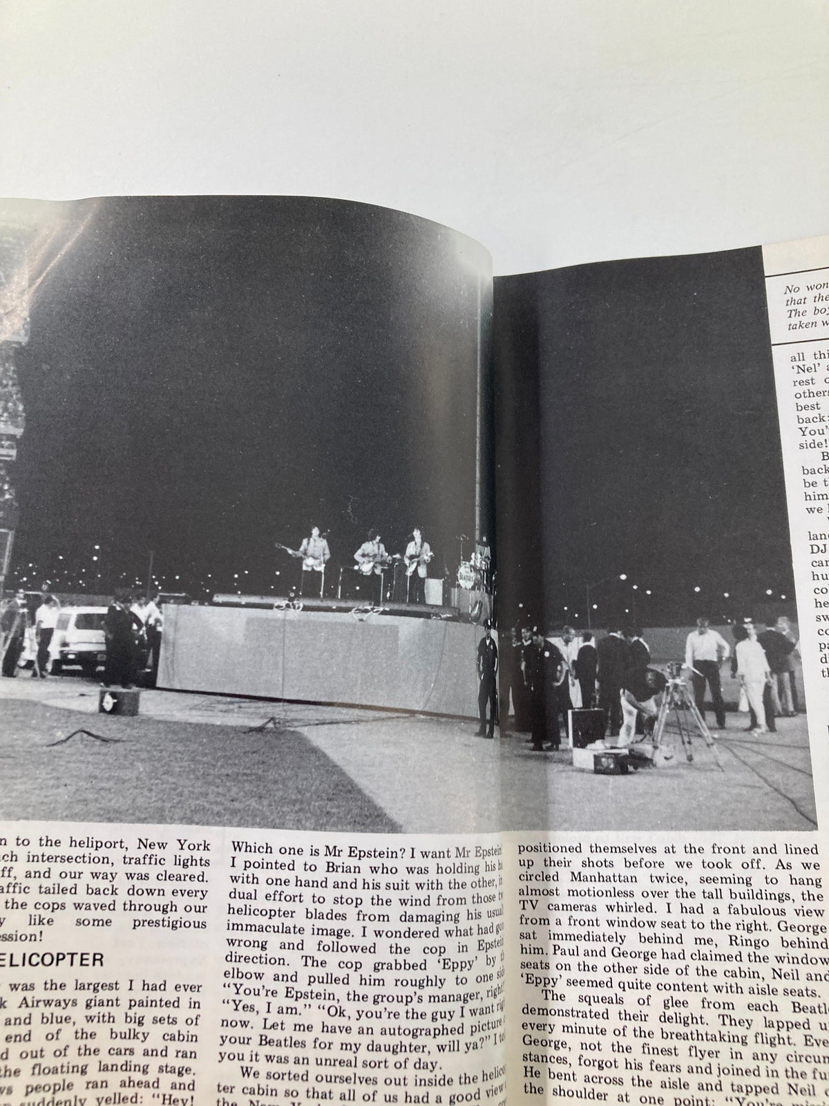Inside page of The Beatles Book Monthly Magazine, October 1985, featuring an article on the highlights and events transpiring during a Beatles performance.