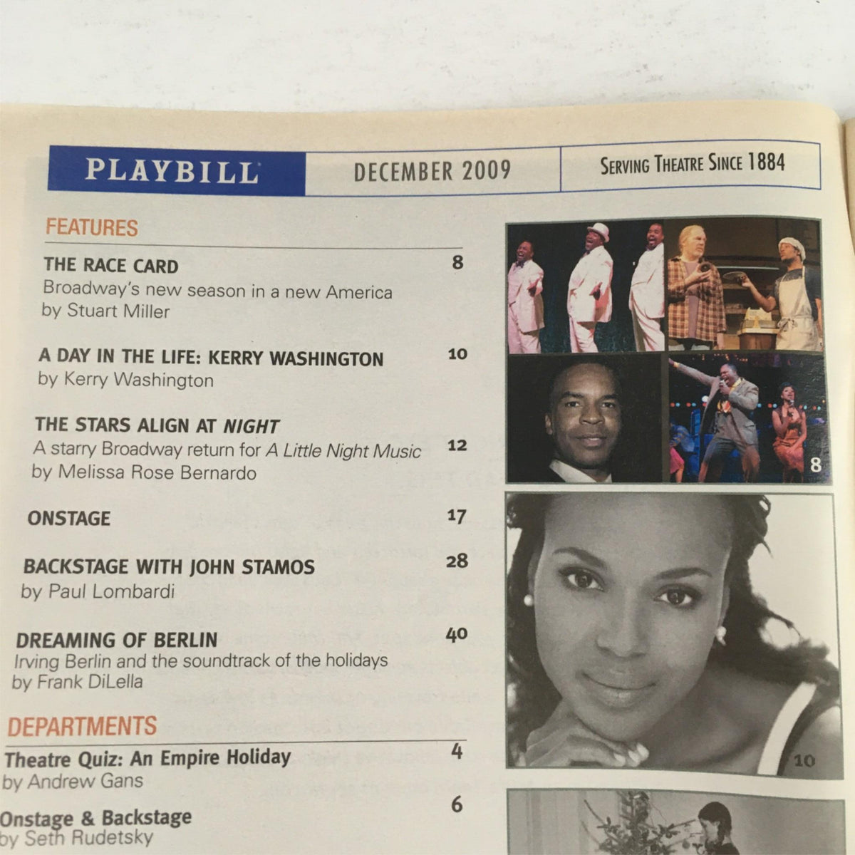 2009 Playbill Wicked, December 2009 issue showcasing articles and features relevant to theater and performances.