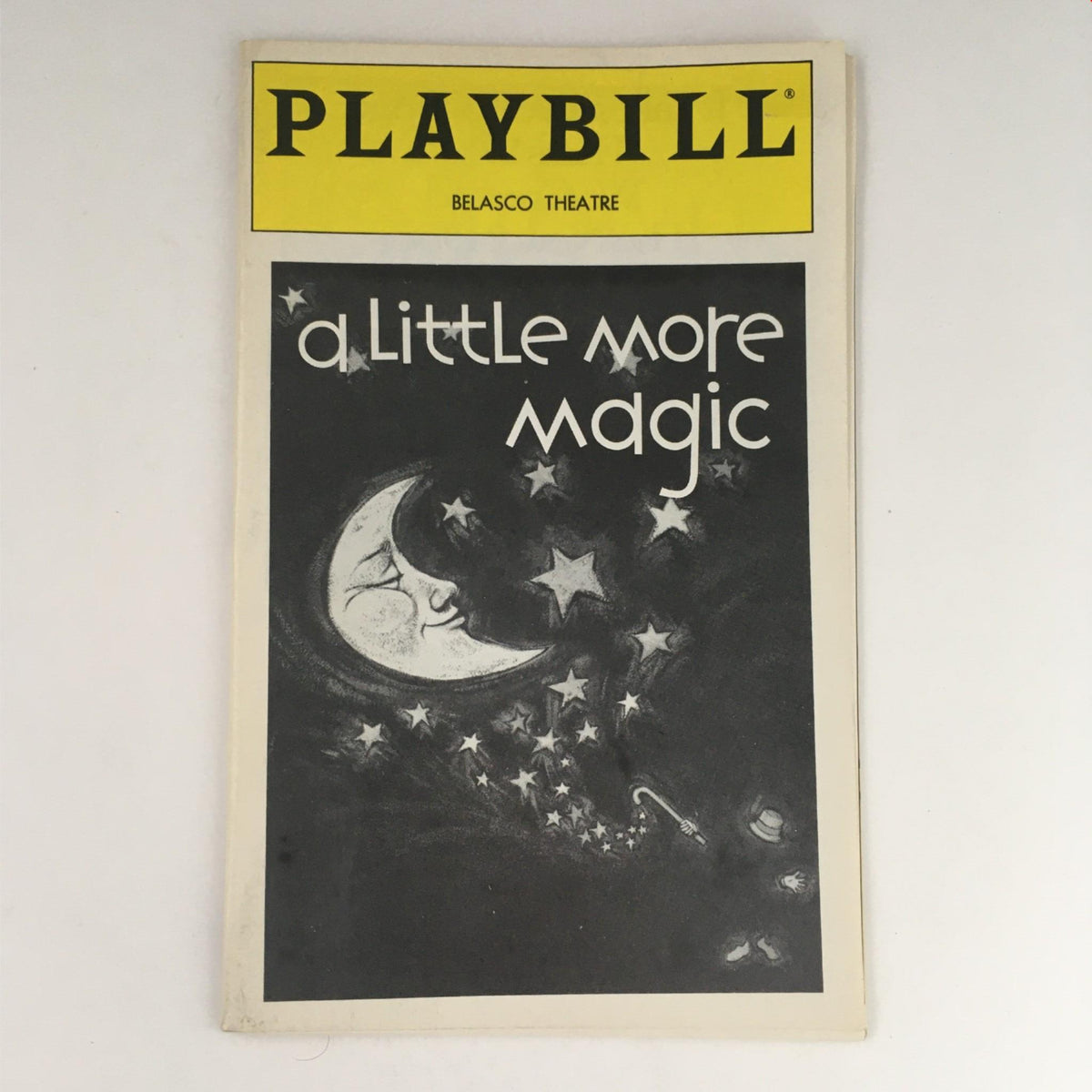 Cover of the 1994 Playbill for 'A Little More Magic' by Diane Lynn Dupuy at Belasco Theatre, showcasing the title and a whimsical night sky design.