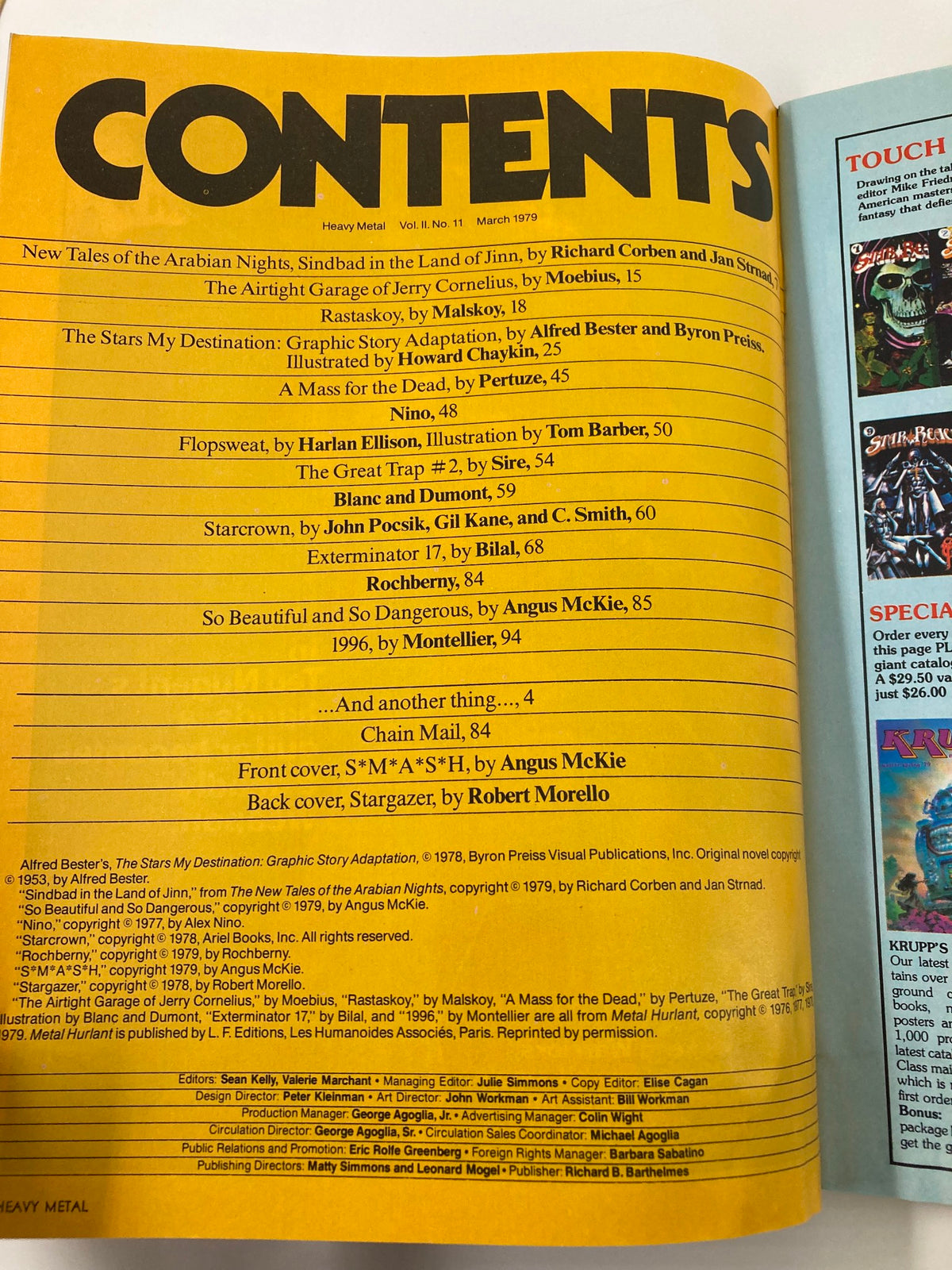 Vintage Heavy Metal Magazine March 1979 S*M*A*S*H by Angus McKie No Label