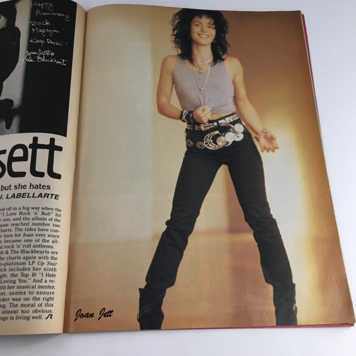 Feature article in 'Rock Magazine February 1989 Rock N' Roll Heaven with Stryper' spotlighting Joan Jett with a stylish photo and description.
