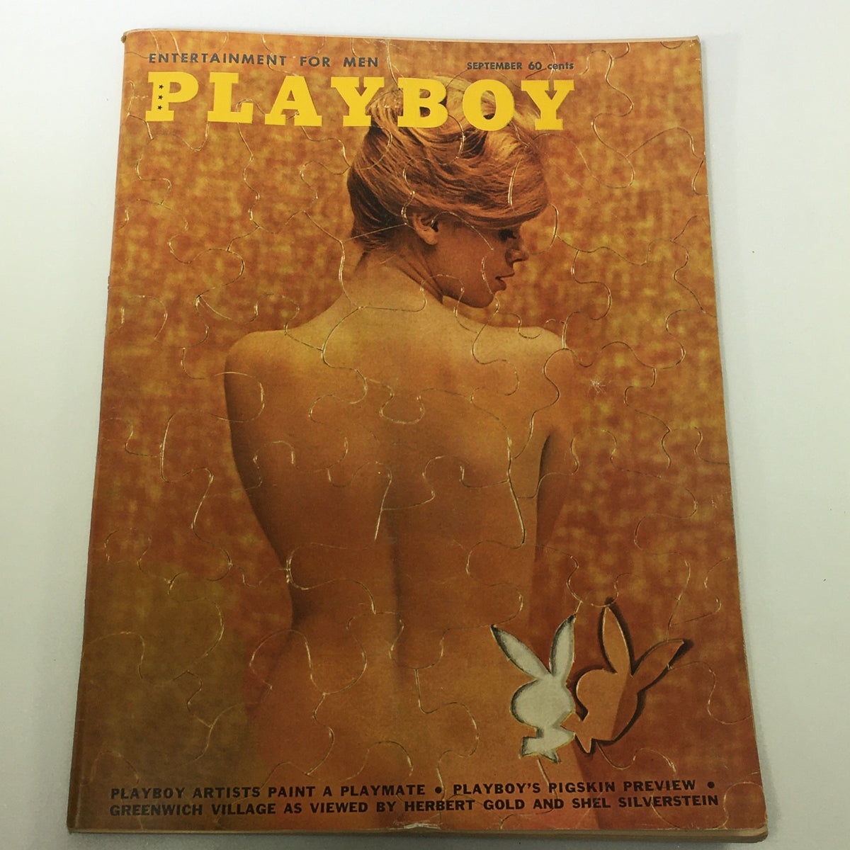 VTG Playboy Magazine September 1960 Vol. 7 #9 cover featuring a rear view of a woman, representative of its vintage design and cultural significance, ideal for collectors.