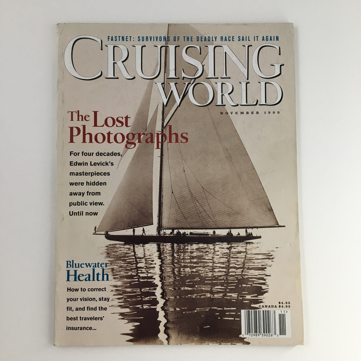 Cover of Cruising World Magazine November 1999, featuring a sailboat and the title 'The Lost Photographs of Edwin Levick'.