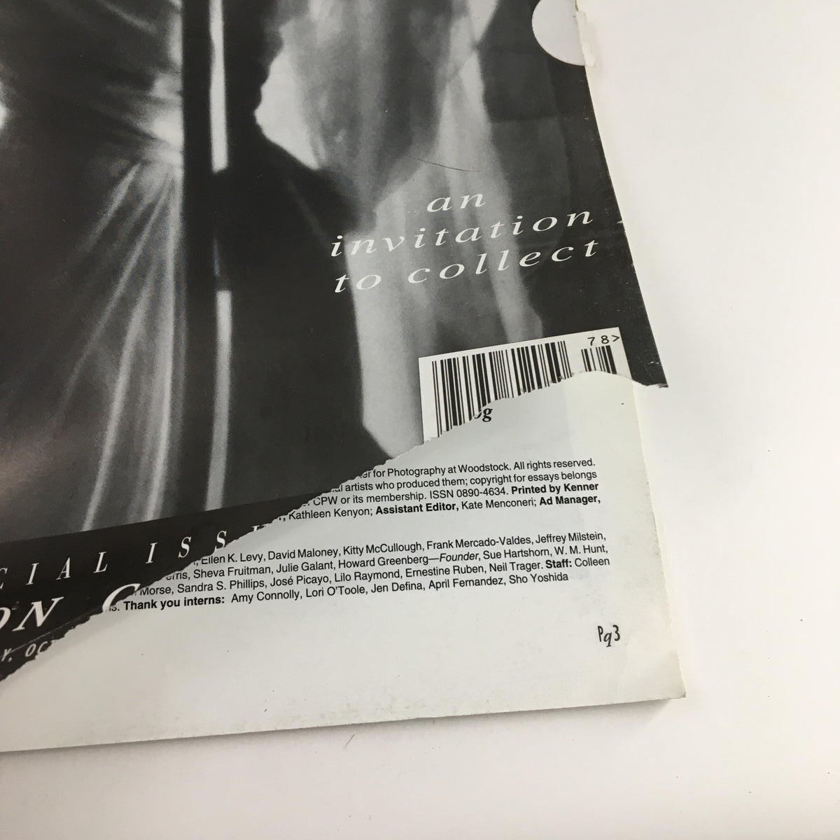 Back cover of the Photography Quarterly Auction Catalog 2000 #78 showing auction details and minor wear, emphasizing its collectible nature.