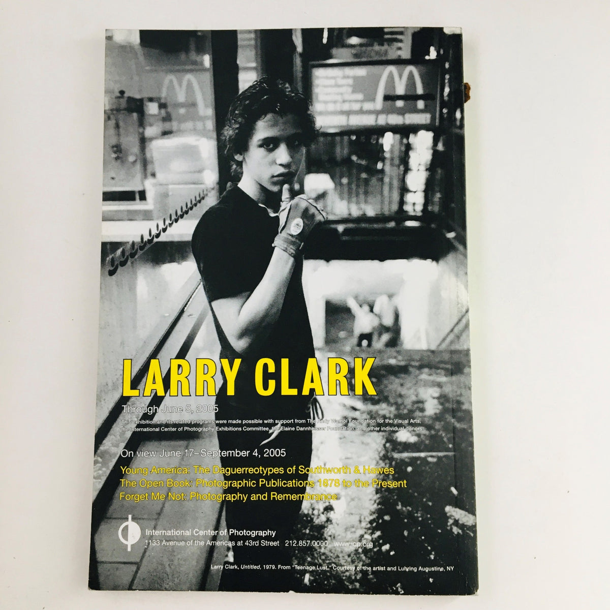 Cover page from Photograph Magazine May 2005 featuring promotional material for Larry Clark's exhibition at the International Center of Photography.
