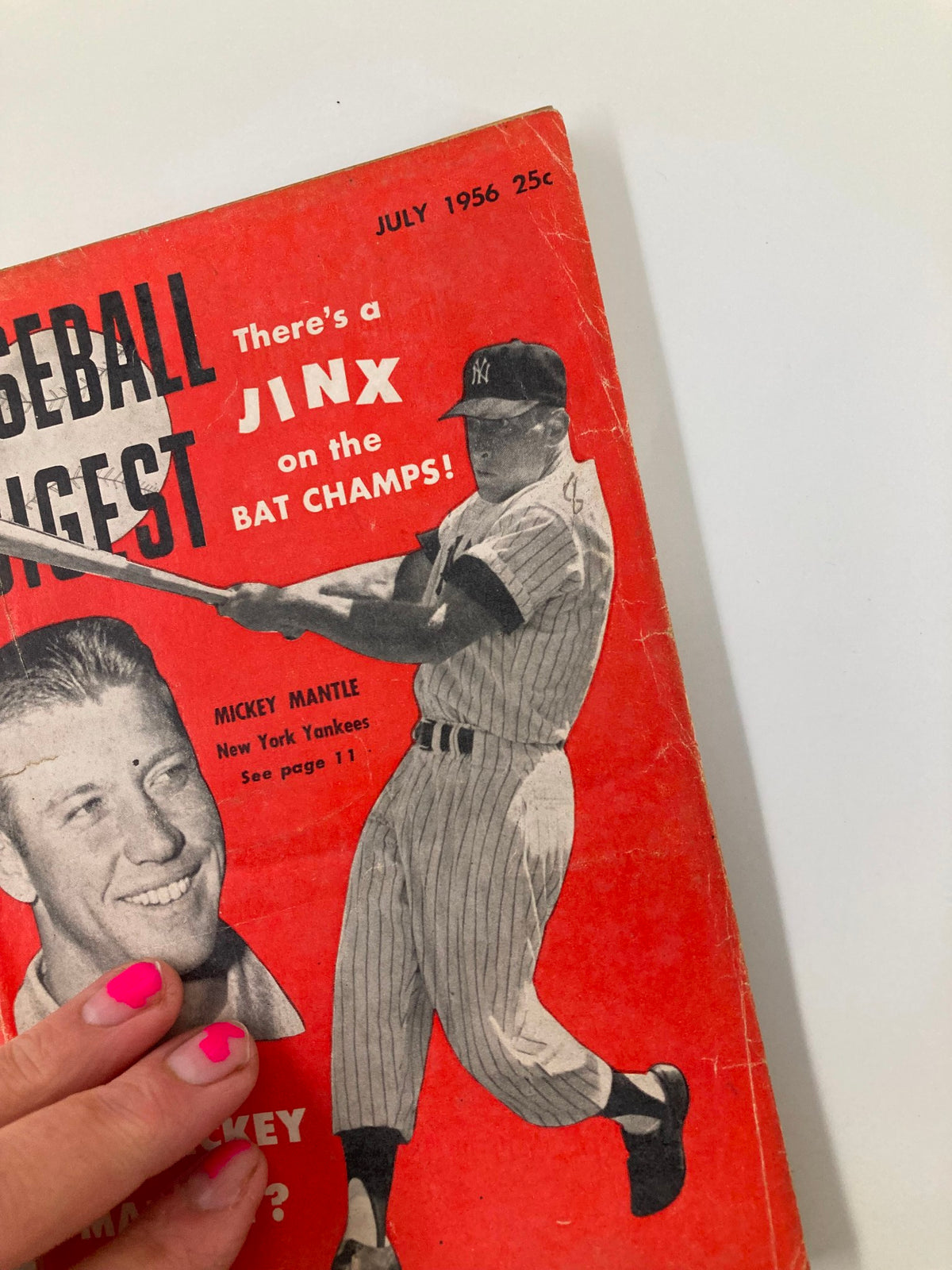 Vintage Baseball Digest July 1956 Mickey Mantle New York Yankees No Label