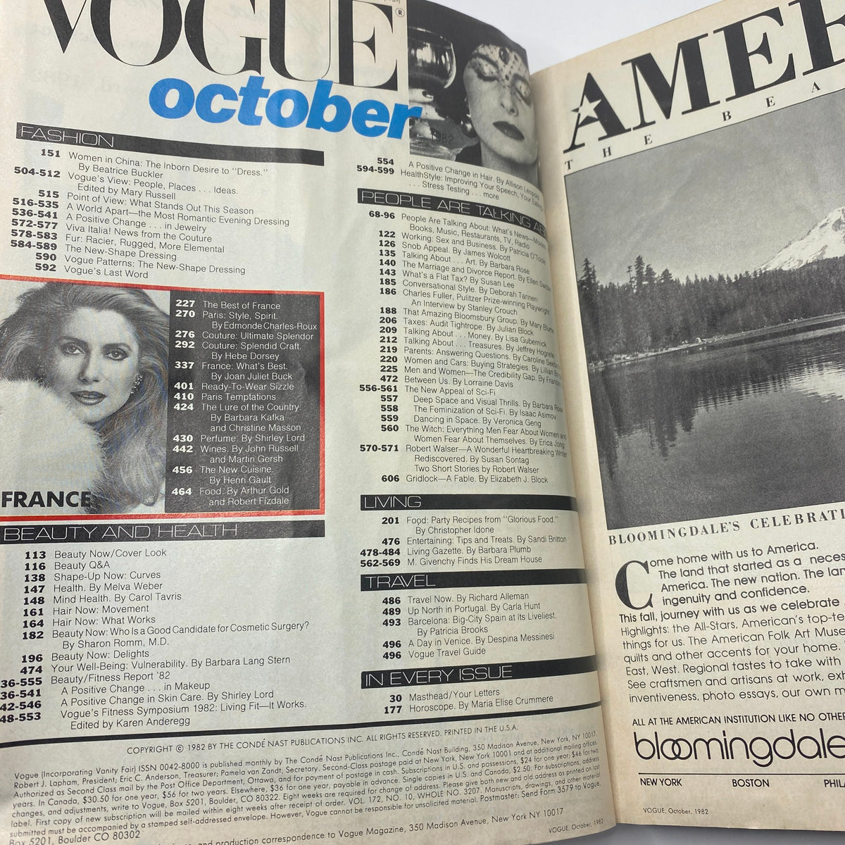 VTG Vogue Magazine October 1982 featuring an editorial layout with fashion content and articles, ideal for collectors and fashion enthusiasts.