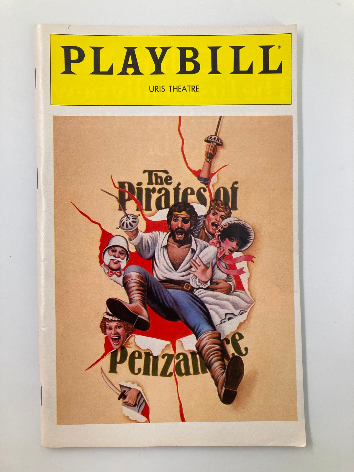 1980 Playbill for The Pirates of Penzance at Uris Theatre featuring vibrant cover art and cast members, in Very Good condition.