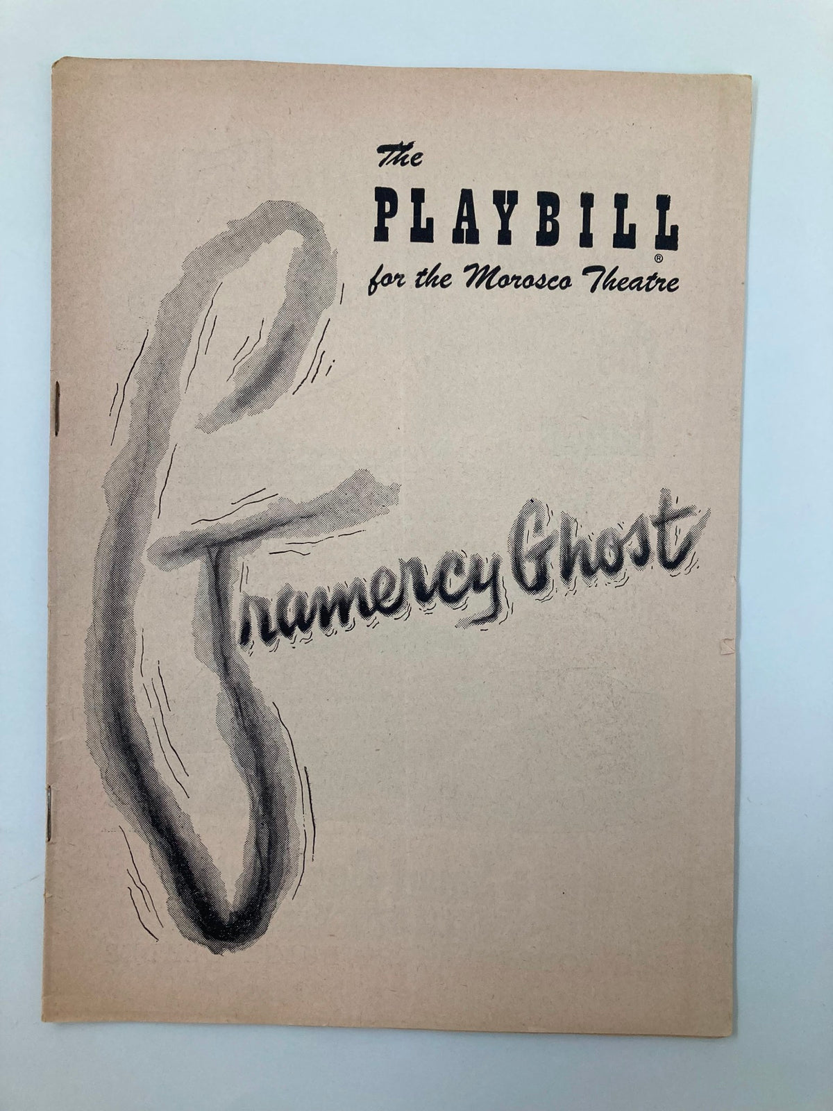 Vintage 1951 Playbill for the Morosco Theatre featuring the show 'Gramercy Ghost' with artistic title design.