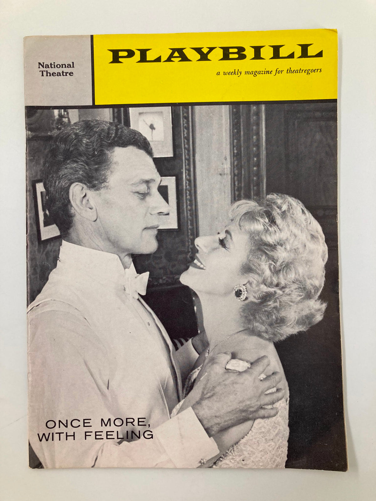 1959 Playbill from the National Theatre featuring the play 'Once More, With Feeling' with actors Joseph Cotten and Frank Milan on the cover.