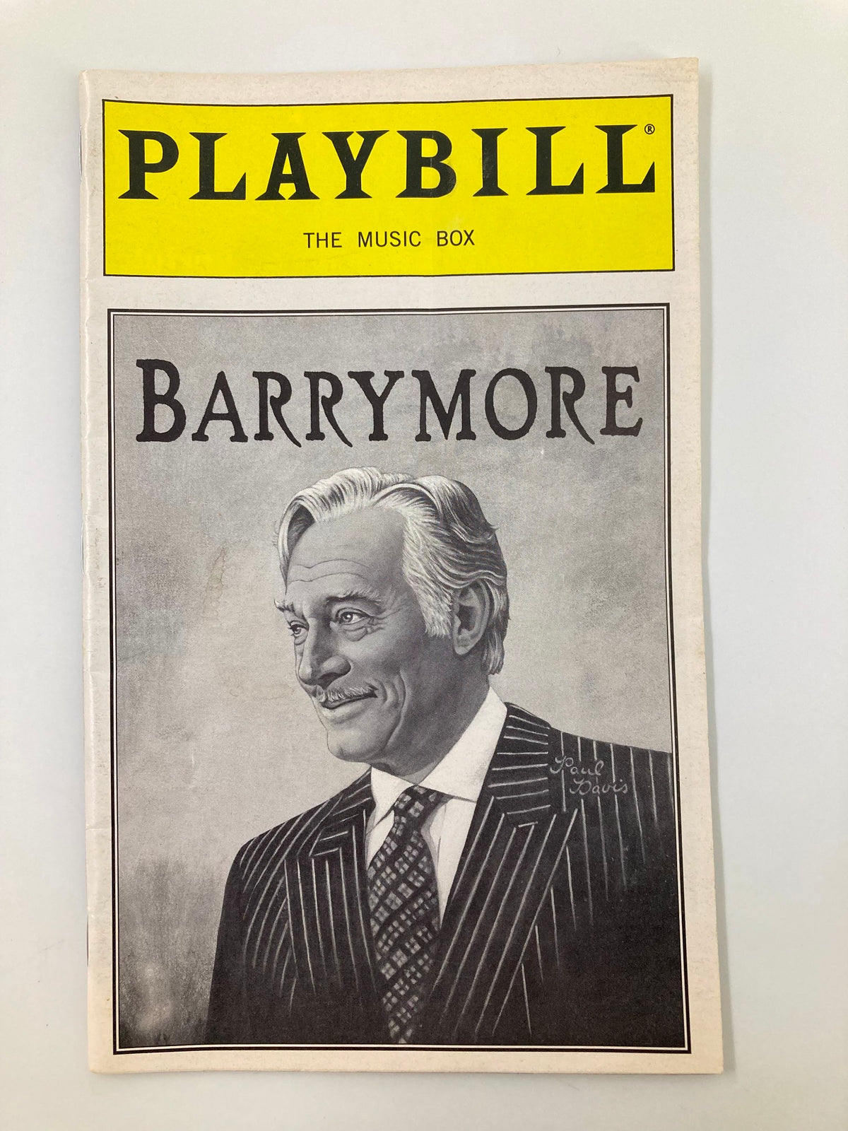 Front cover of the 1997 Playbill for The Music Box: Barrymore featuring a portrait of Christopher Plummer.