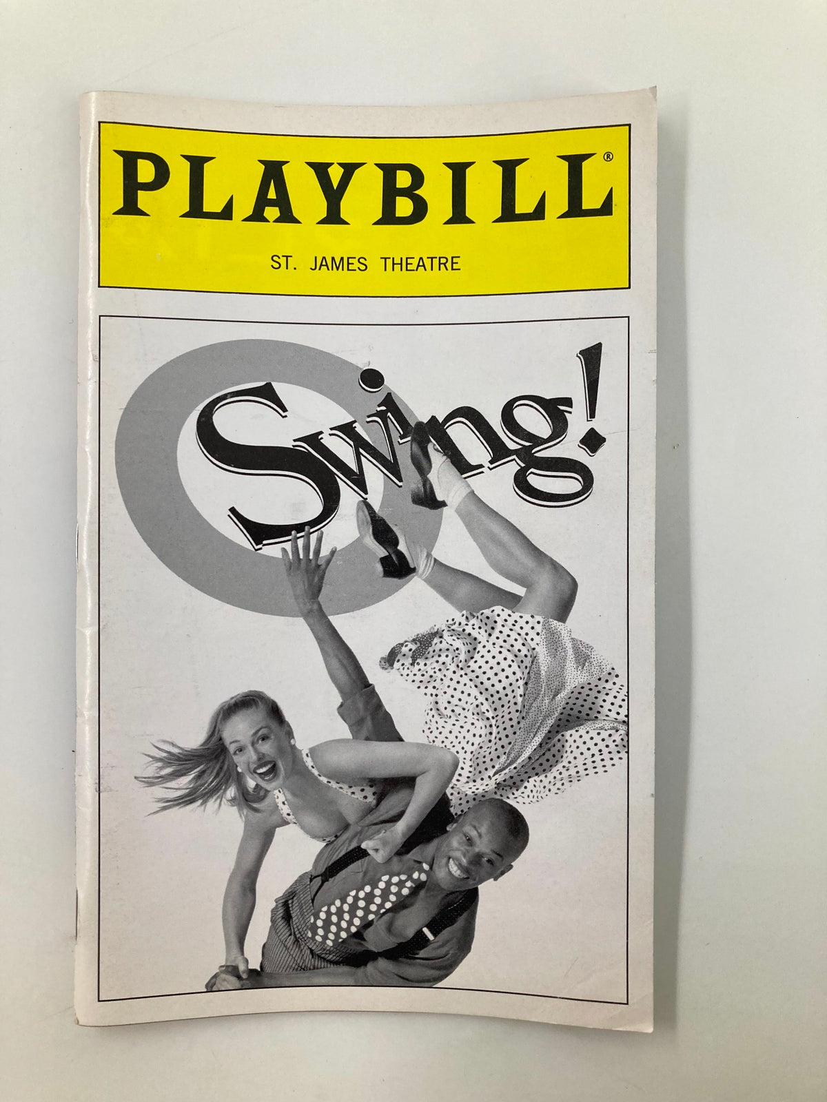 2000 Playbill for the musical Swing! at St. James Theatre featuring dynamic performers in stylish costumes.