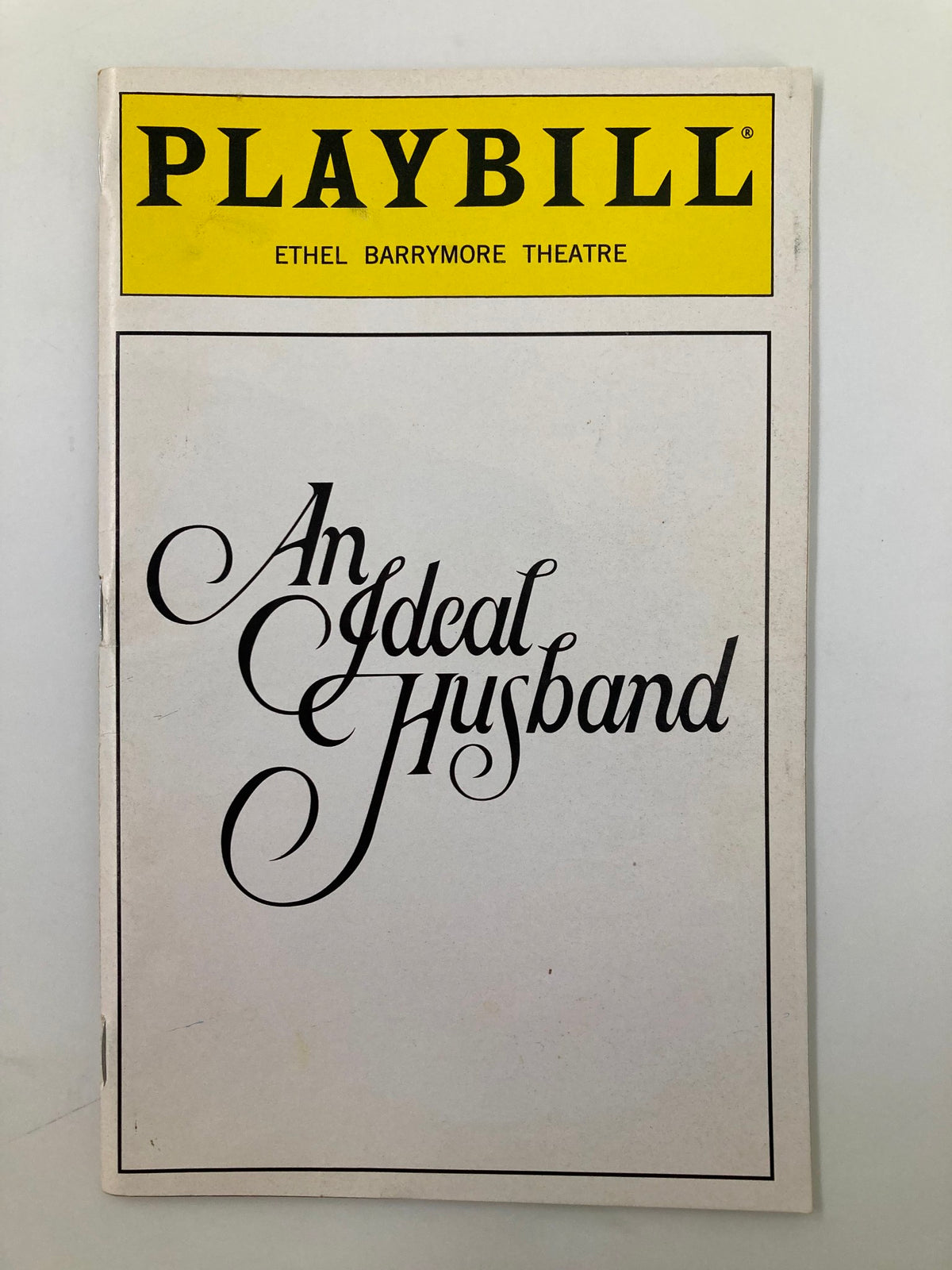 1996 Playbill from the Ethel Barrymore Theatre featuring the title 'An Ideal Husband'.