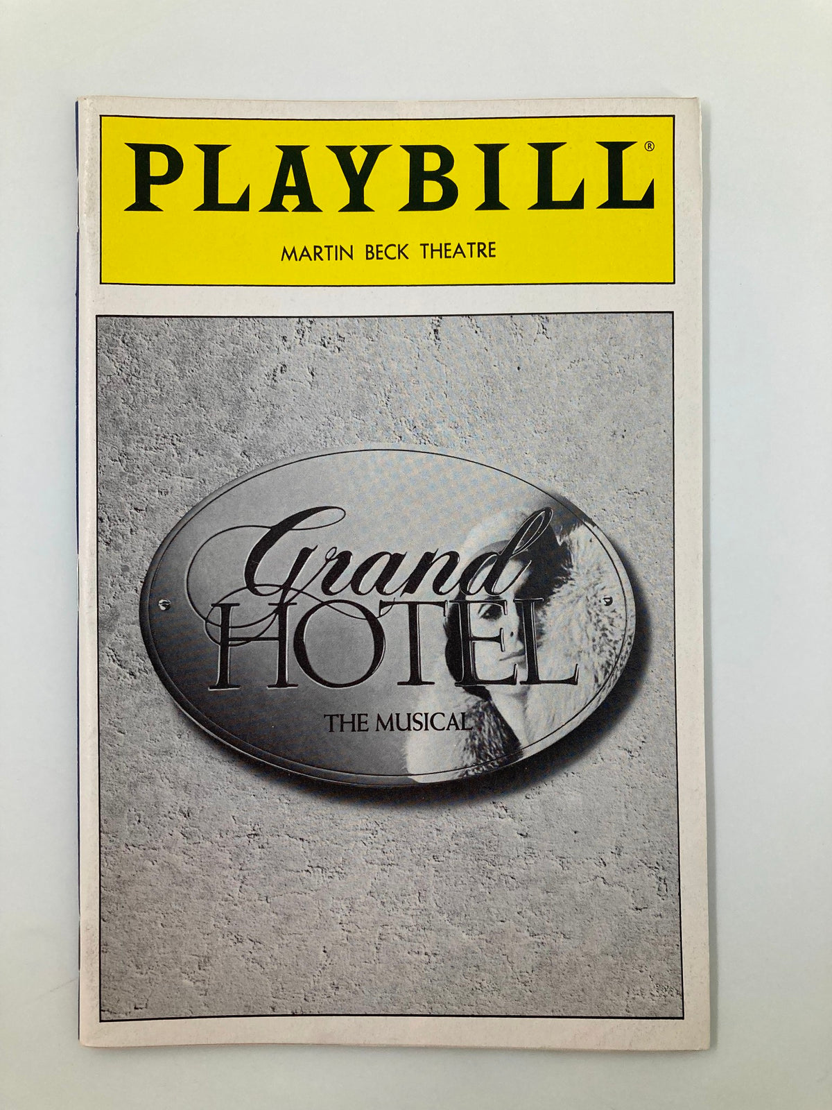 1990 Playbill for Grand Hotel The Musical at Martin Beck Theatre, featuring a classic cover design with a prominent title showcased prominently.