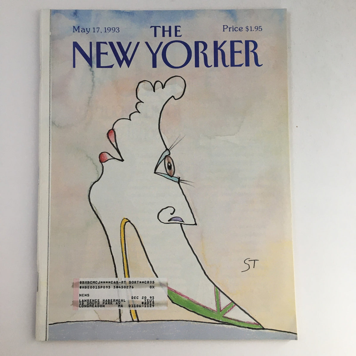The New Yorker May 17 1993 Full Magazine Theme Cover by Saul Steinberg, featuring a colorful abstract illustration and details including the magazine's price of $1.95 and date.
