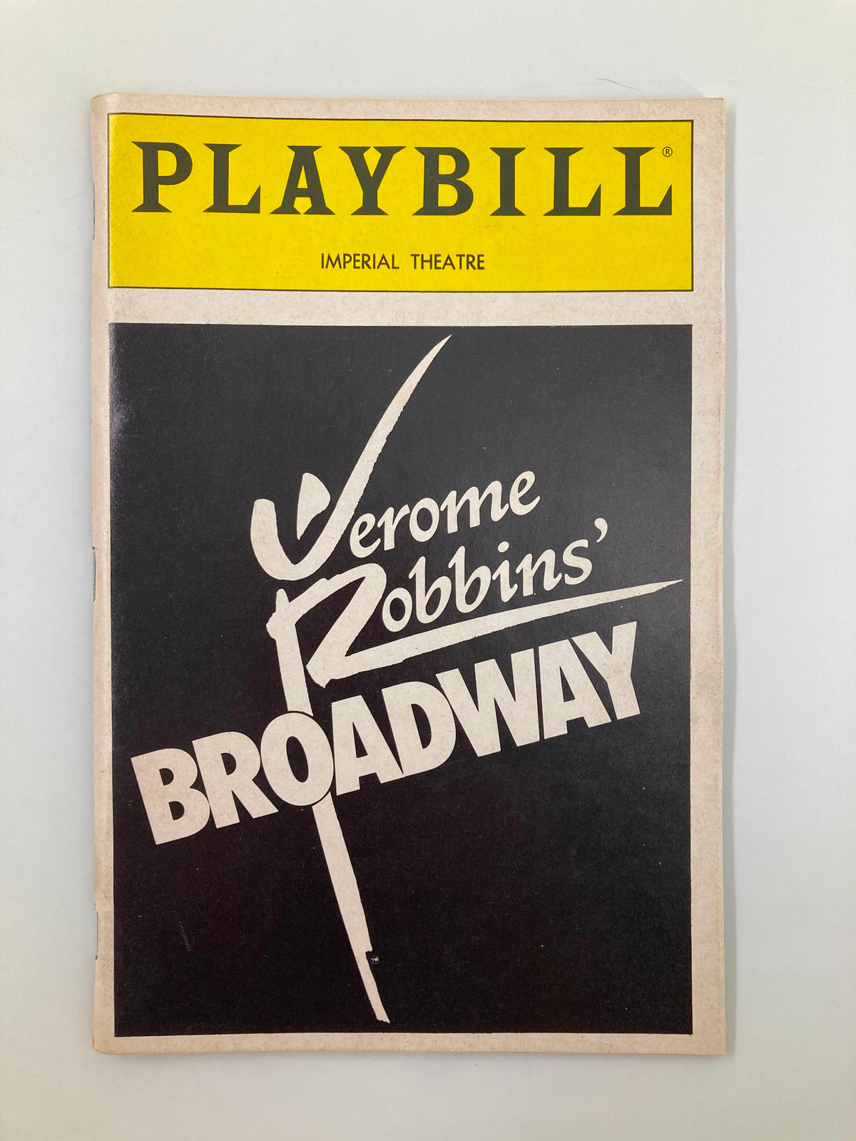 1990 Playbill for Jerome Robbins' Broadway at Imperial Theatre, featuring a bold logo design.