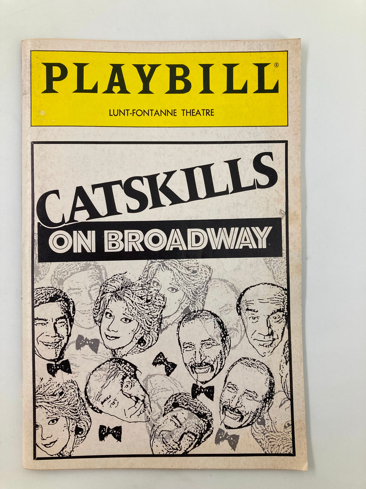 1992 Playbill Lunt-Fontanne Theatre featuring Catskills on Broadway, highlighting the iconic show with black and white illustrations of cast members.