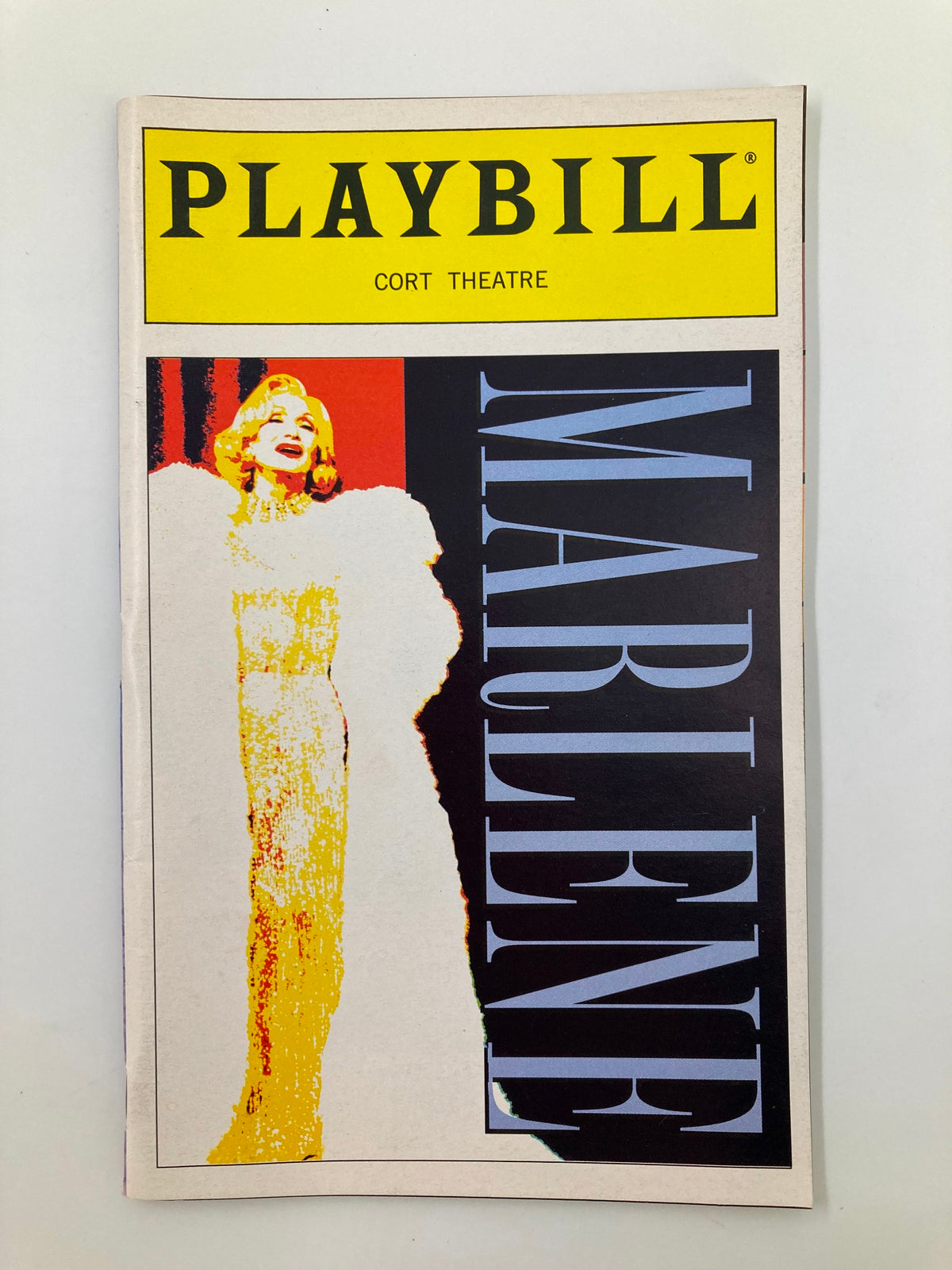 1999 Playbill for Marlene at Cort Theatre featuring Sian Phillips on the cover, showcasing vibrant graphics and design.