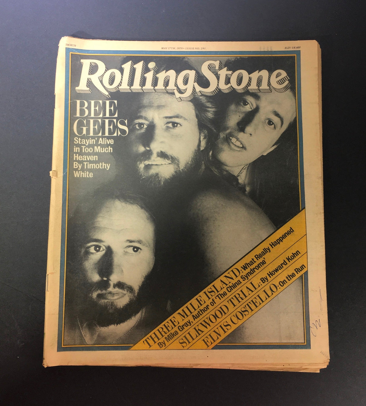 VTG Rolling Stone Magazine May 17 1979 featuring the Bee Gees on the cover, captured by Timothy White, showcasing iconic imagery of the band during their peak fame.