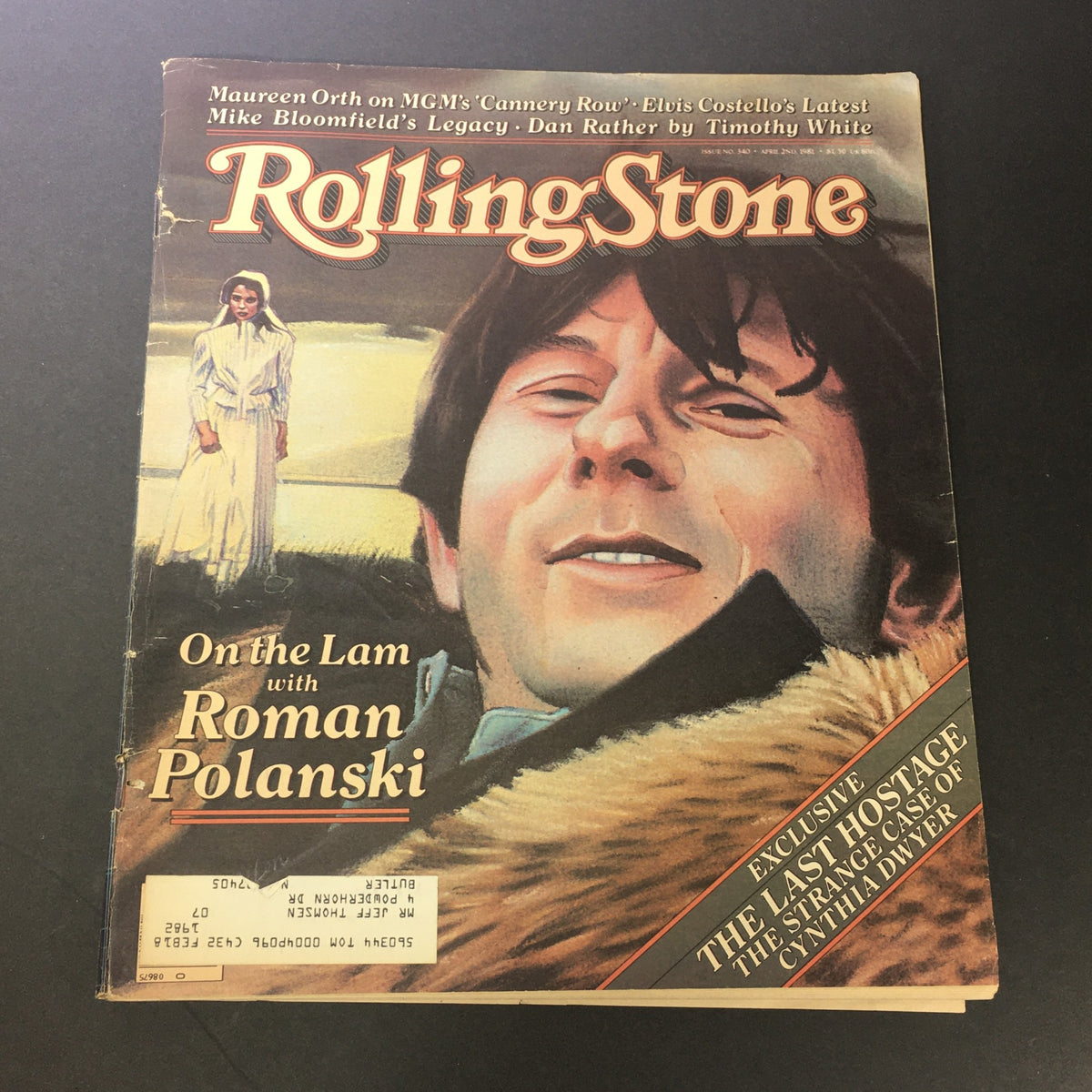 Vintage Rolling Stone Magazine from April 2, 1981, featuring Roman Polanski on the cover. The magazine includes the headline 'On the Lam with Roman Polanski' and highlights Cynthia Dwyer's story. It showcases the cultural vibrancy of the early '80s, capturing a moment in entertainment history.