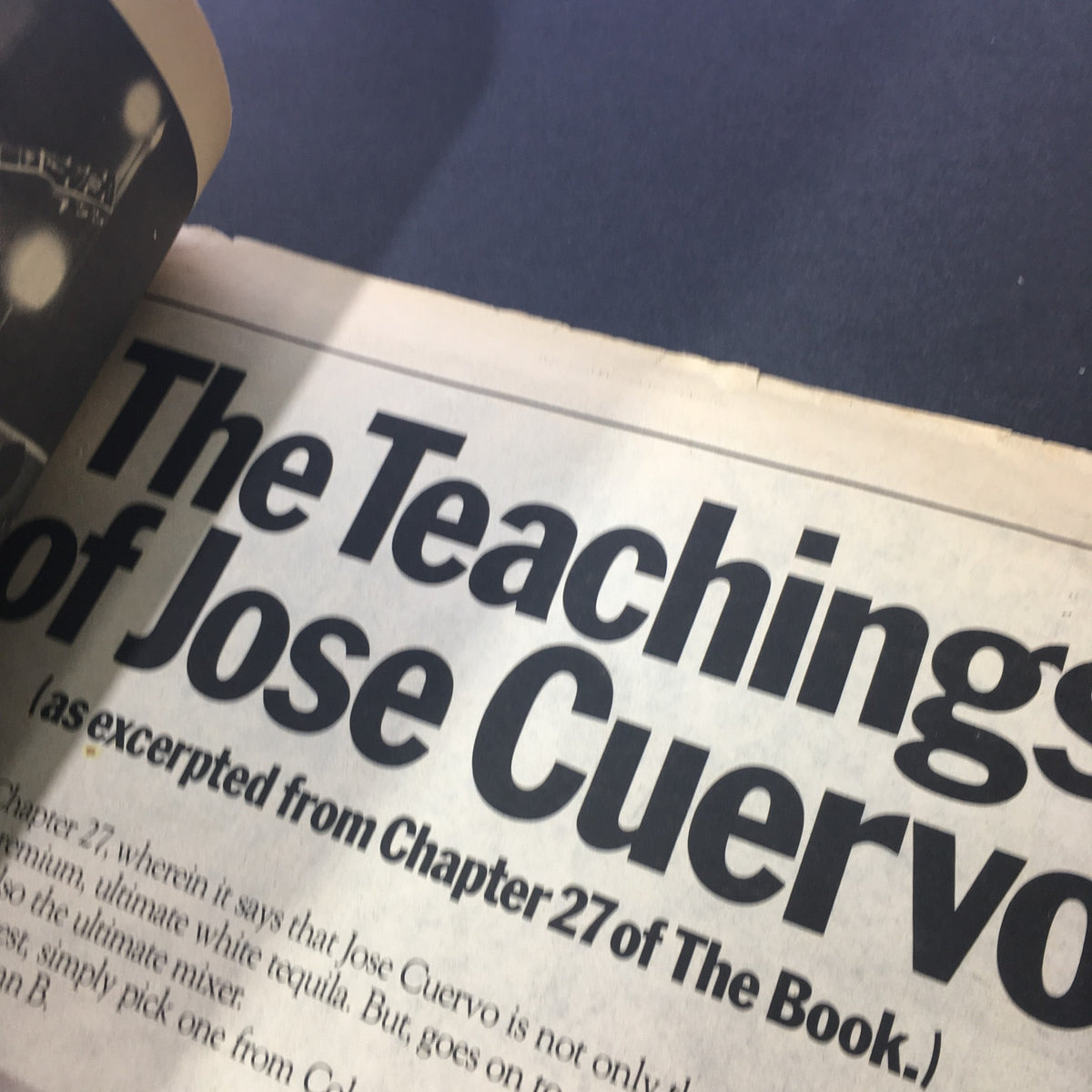 Close-up of an article titled 'The Teachings of Jose Cuervo' from the Rolling Stone magazine, adding to the cultural context of April 21, 1977.
