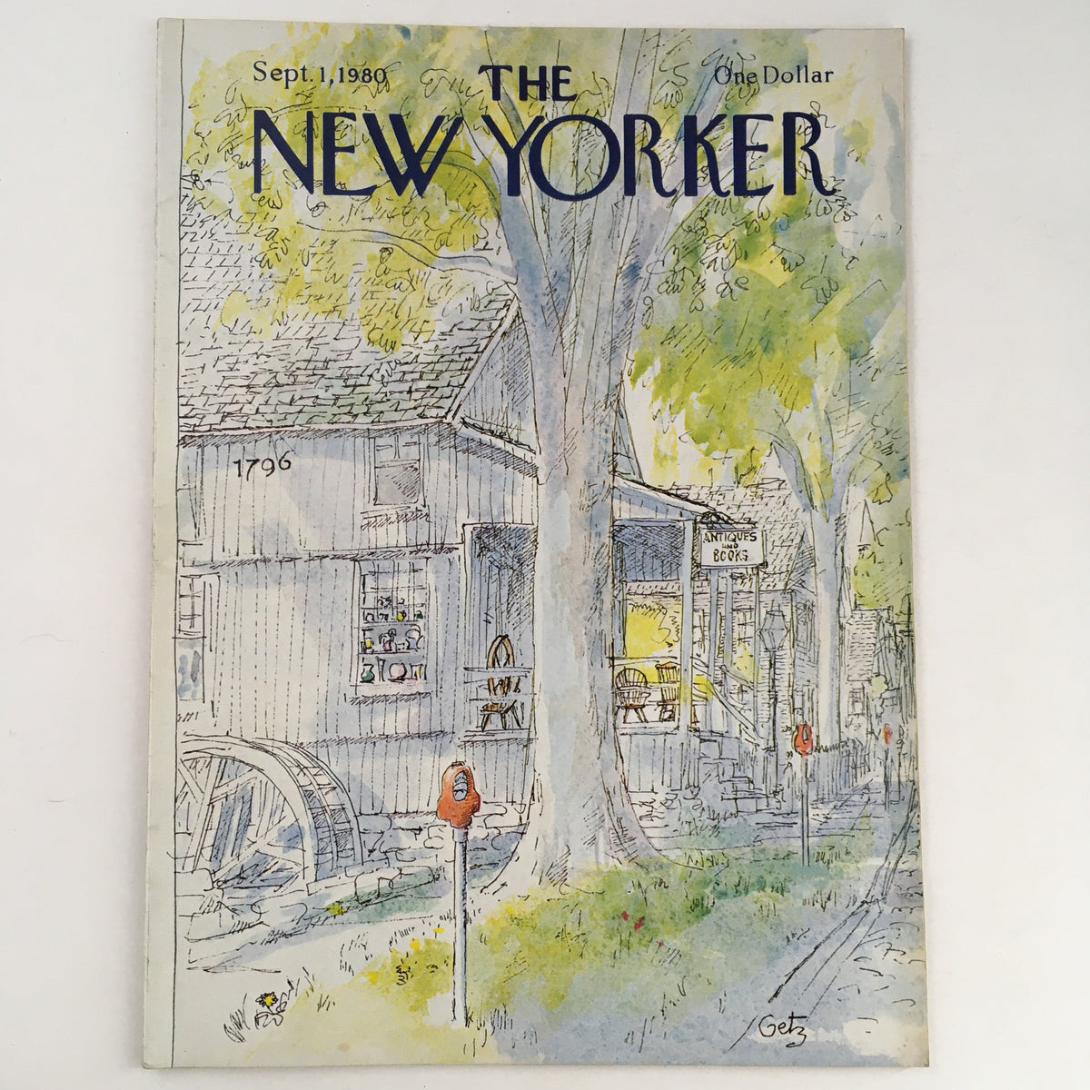 Cover of The New Yorker Magazine dated September 1, 1980 featuring theme art cover by Arthur Getz, depicting a charming scene with a house, trees, and vintage atmosphere.