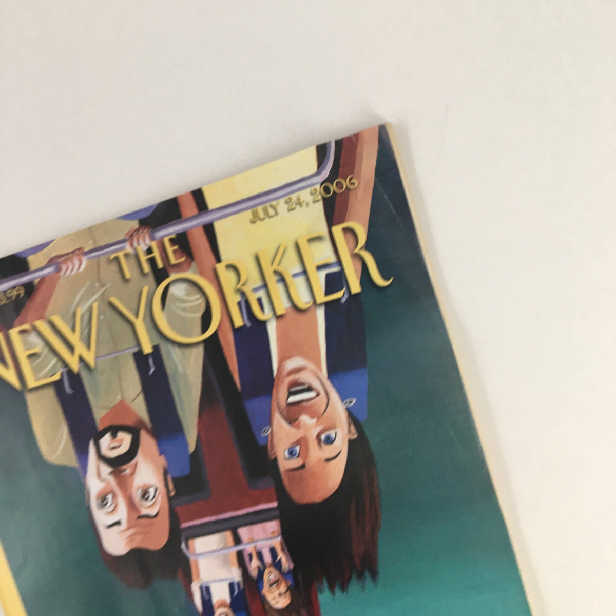 Close-up view of The New Yorker Magazine July 24 2006 cover art by Mark Ulriksen, highlighting the playful illustrations of people experiencing a fun fair ride, capturing the essence of summer adventures.