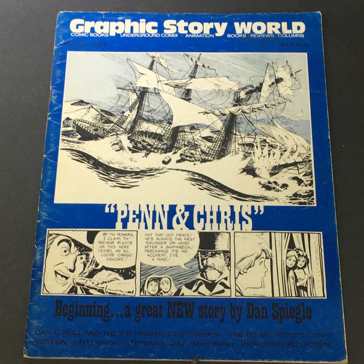 Cover of VTG Graphic Story World Comic Book No. Eight 1971 - Penn & Chris by Dan Spiegle, featuring illustrations of a pirate ship and characters, showcasing vibrant colors and vintage comic style.