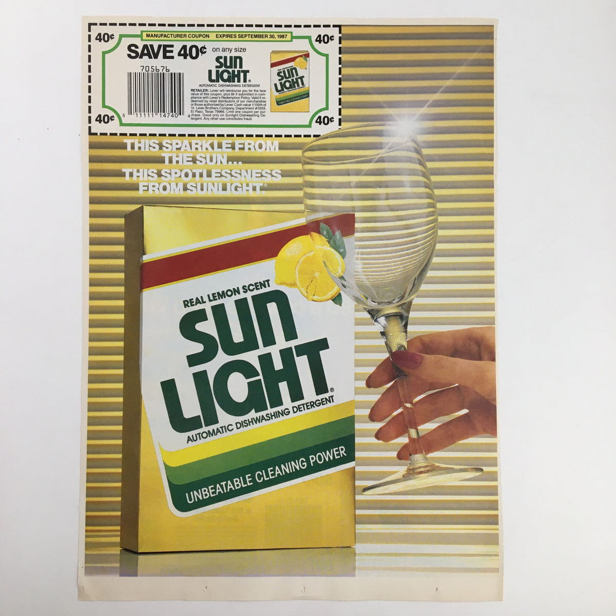 1987 Wisk Laundry Liquid Detergent Circular Coupon Advertisement featuring a nostalgic design, showcasing the Wisk logo and promotional offers, emphasizing its detergent features.